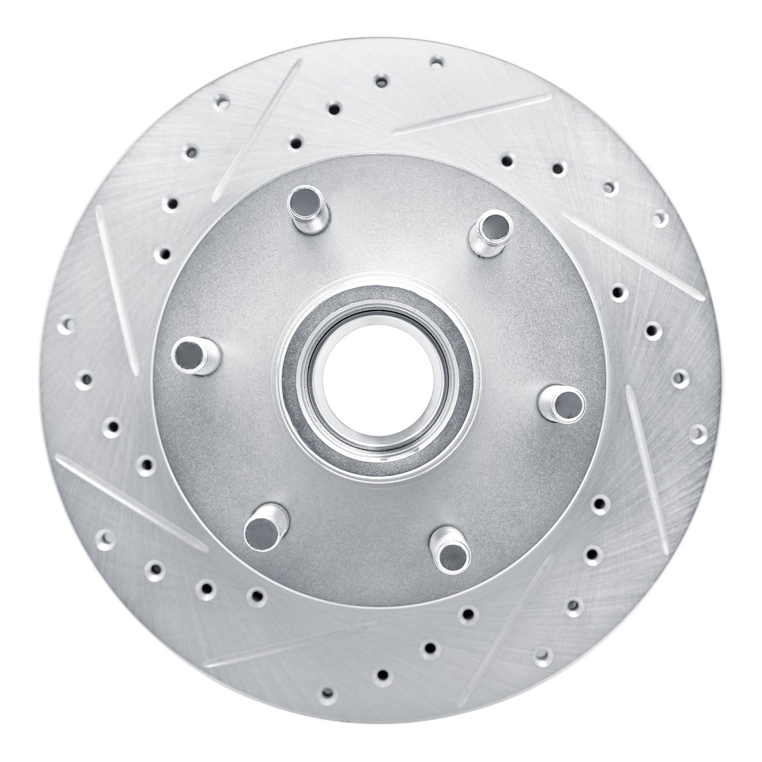 631-48031L Drilled/Slotted Brake Rotor [Silver], 1994-2002 GM, Position: Front Left