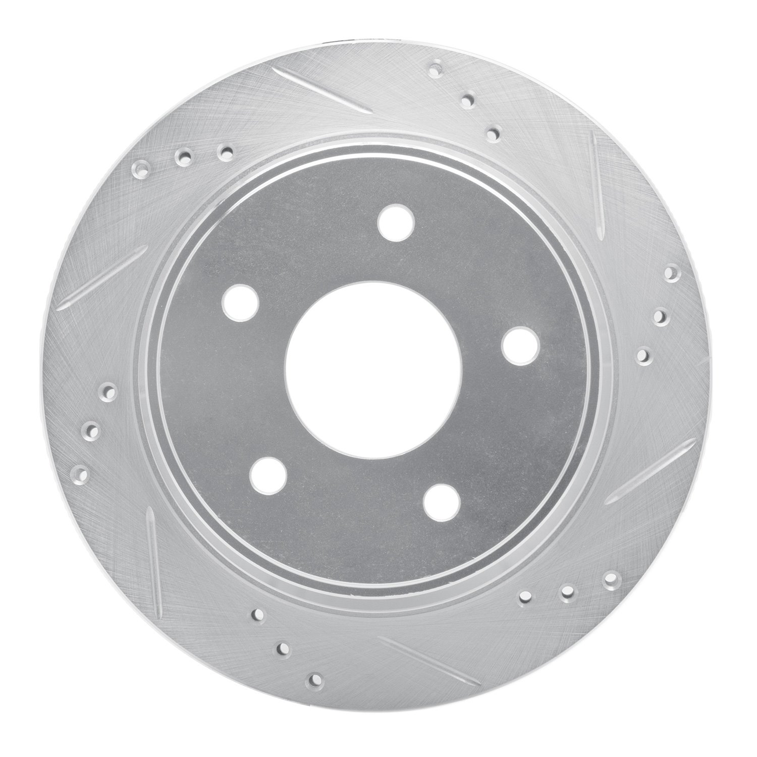 631-48032R Drilled/Slotted Brake Rotor [Silver], 1997-2005 GM, Position: Rear Right