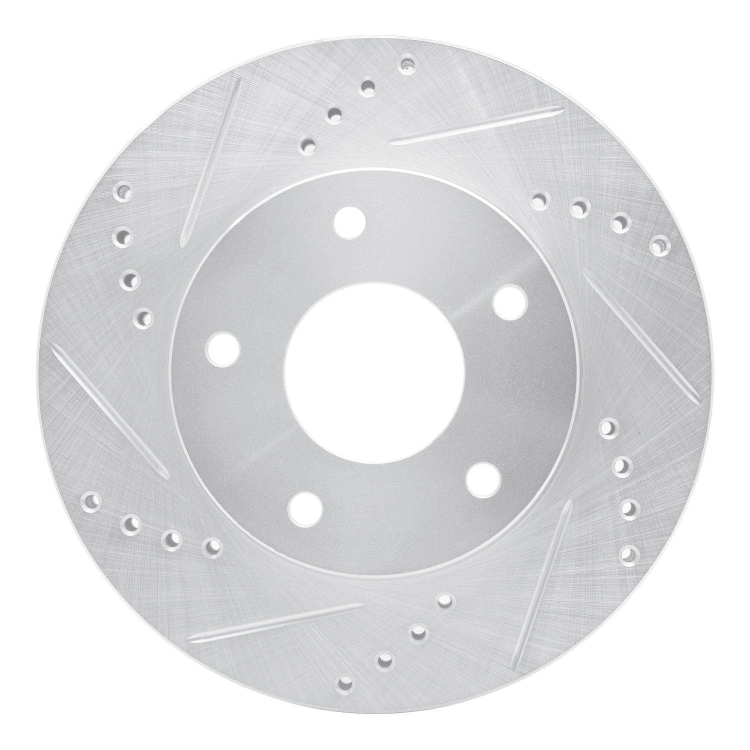 631-48034L Drilled/Slotted Brake Rotor [Silver], 1997-2005 GM, Position: Front Left