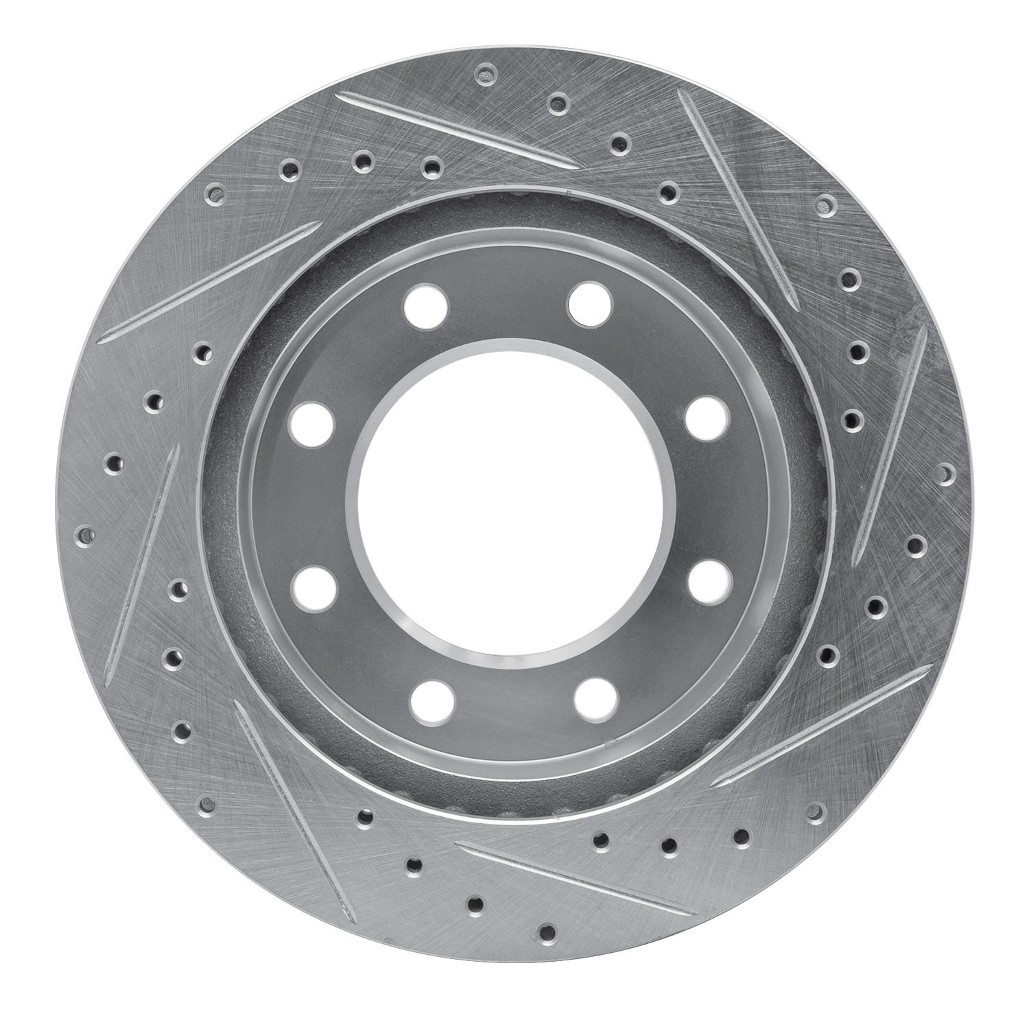 631-48038L Drilled/Slotted Brake Rotor [Silver], 1999-2020 GM, Position: Front Left
