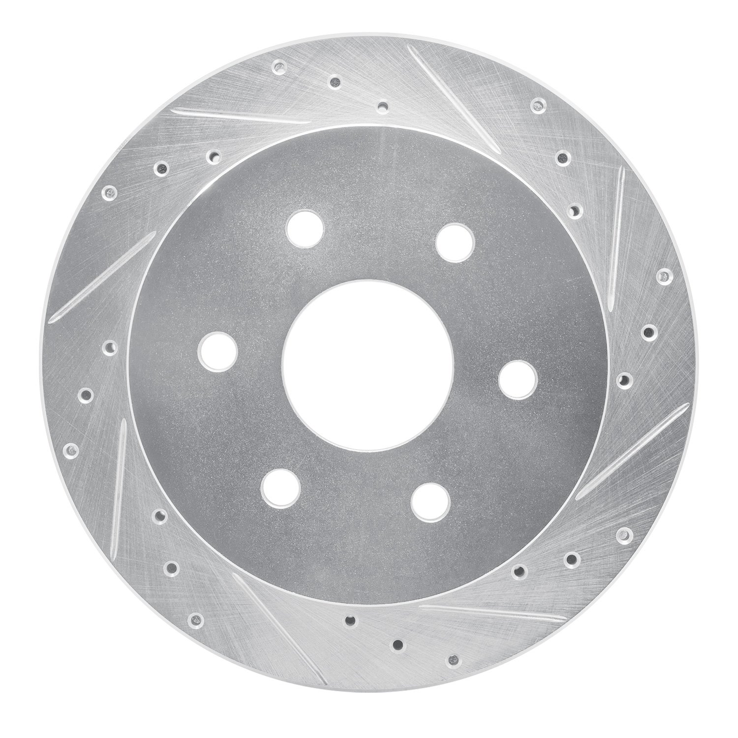 631-48047R Drilled/Slotted Brake Rotor [Silver], 2003-2005 GM, Position: Rear Right