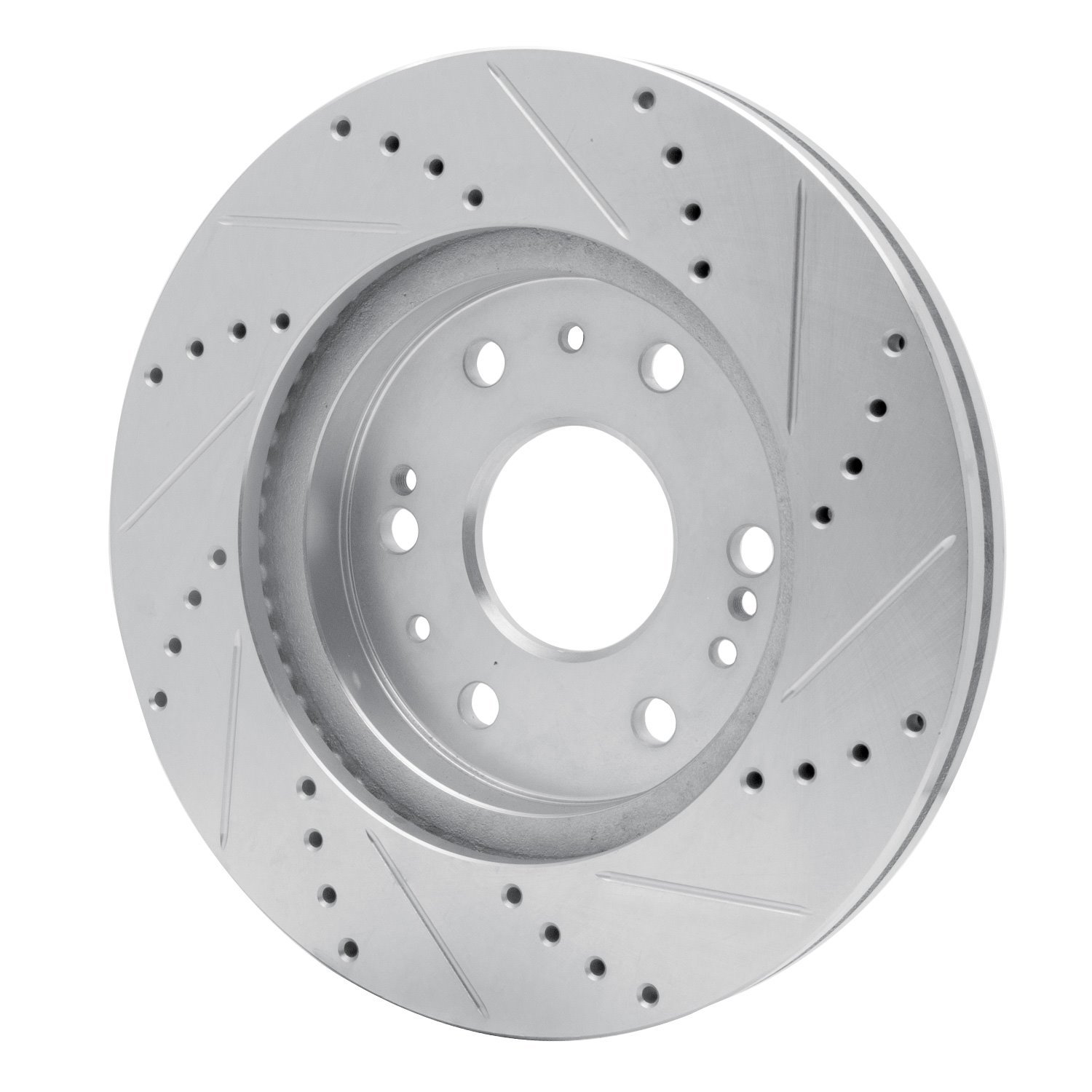 631-48050L Drilled/Slotted Brake Rotor [Silver], 2005-2020 GM, Position: Front Left