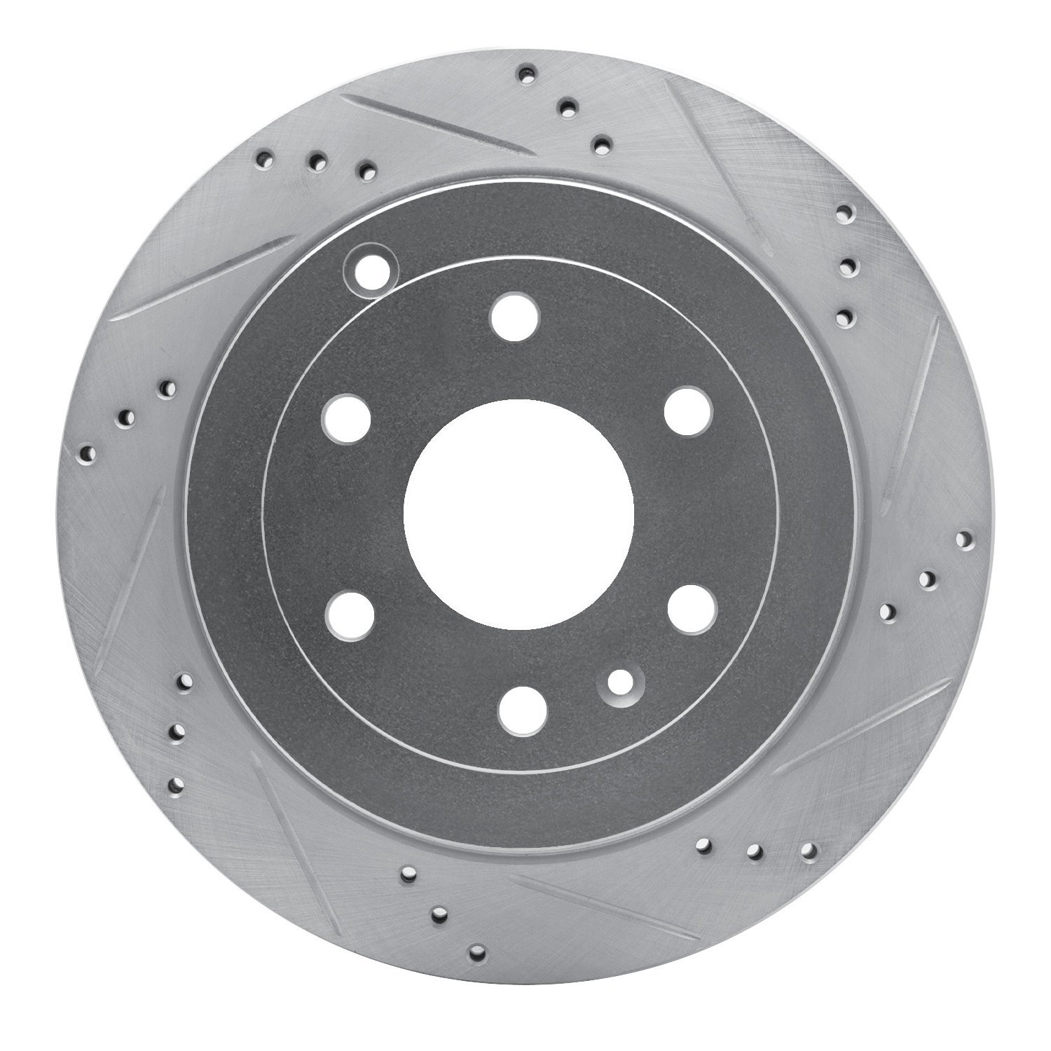 631-48055R Drilled/Slotted Brake Rotor [Silver], 2007-2017 GM, Position: Rear Right