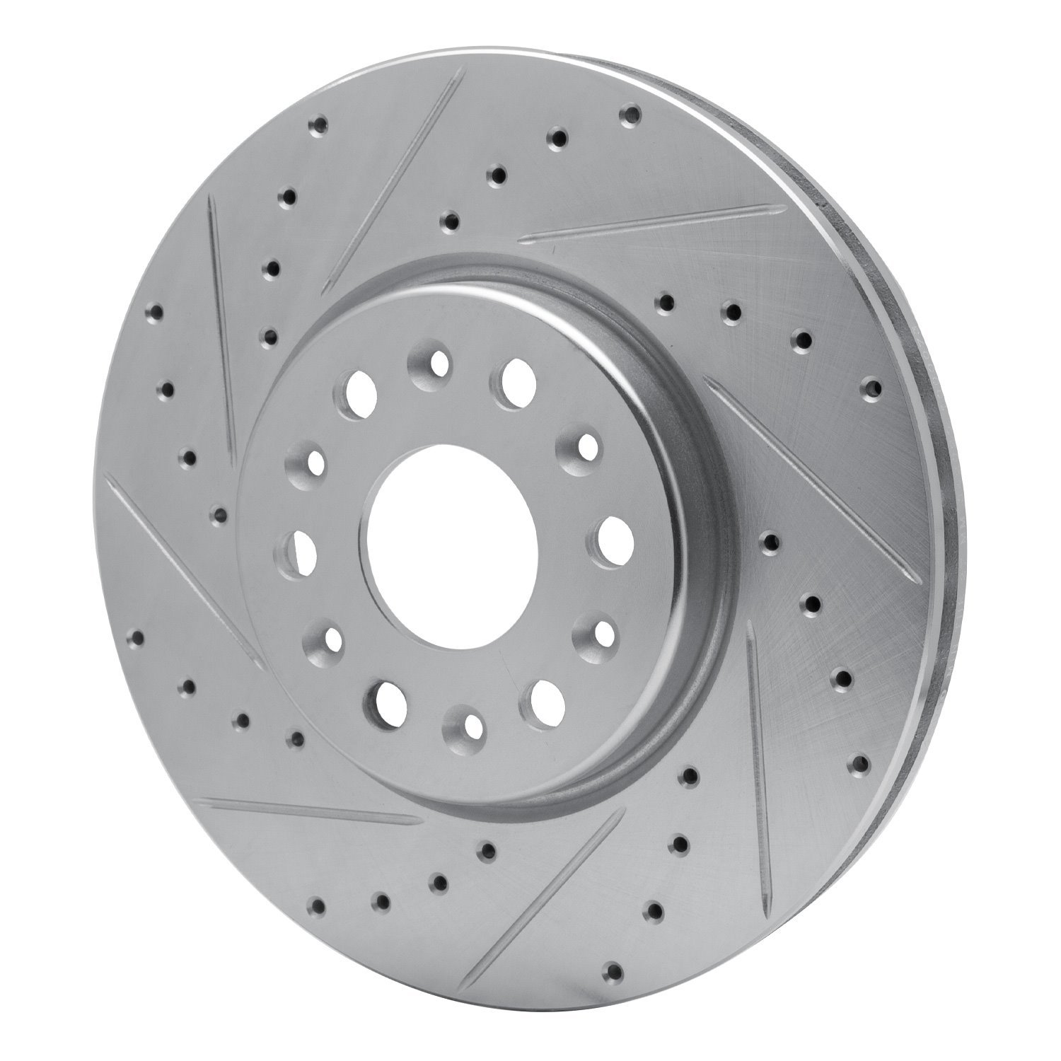 631-48090L Drilled/Slotted Brake Rotor [Silver], Fits Select GM, Position: Front Left