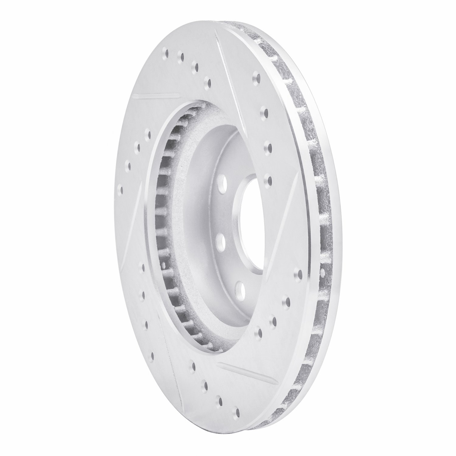 631-50000L Drilled/Slotted Brake Rotor [Silver], 1989-1993 GM, Position: Front Left