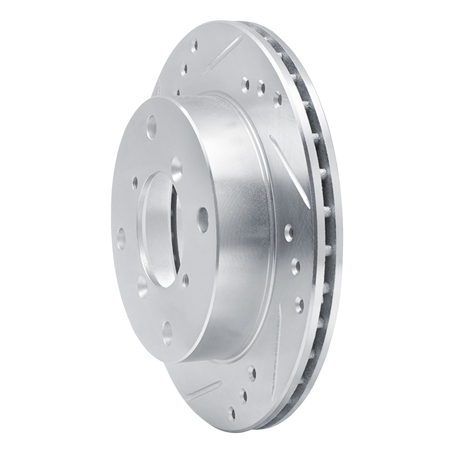 631-50002L Drilled/Slotted Brake Rotor [Silver], 1989-2001 GM, Position: Front Left