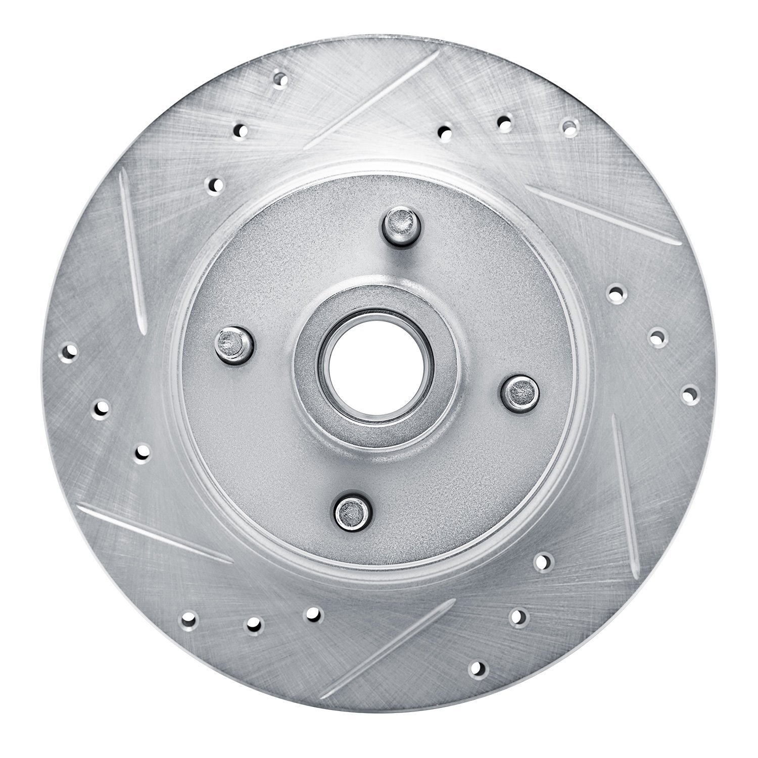 631-52001L Drilled/Slotted Brake Rotor [Silver], 1976-1980 GM, Position: Front Left