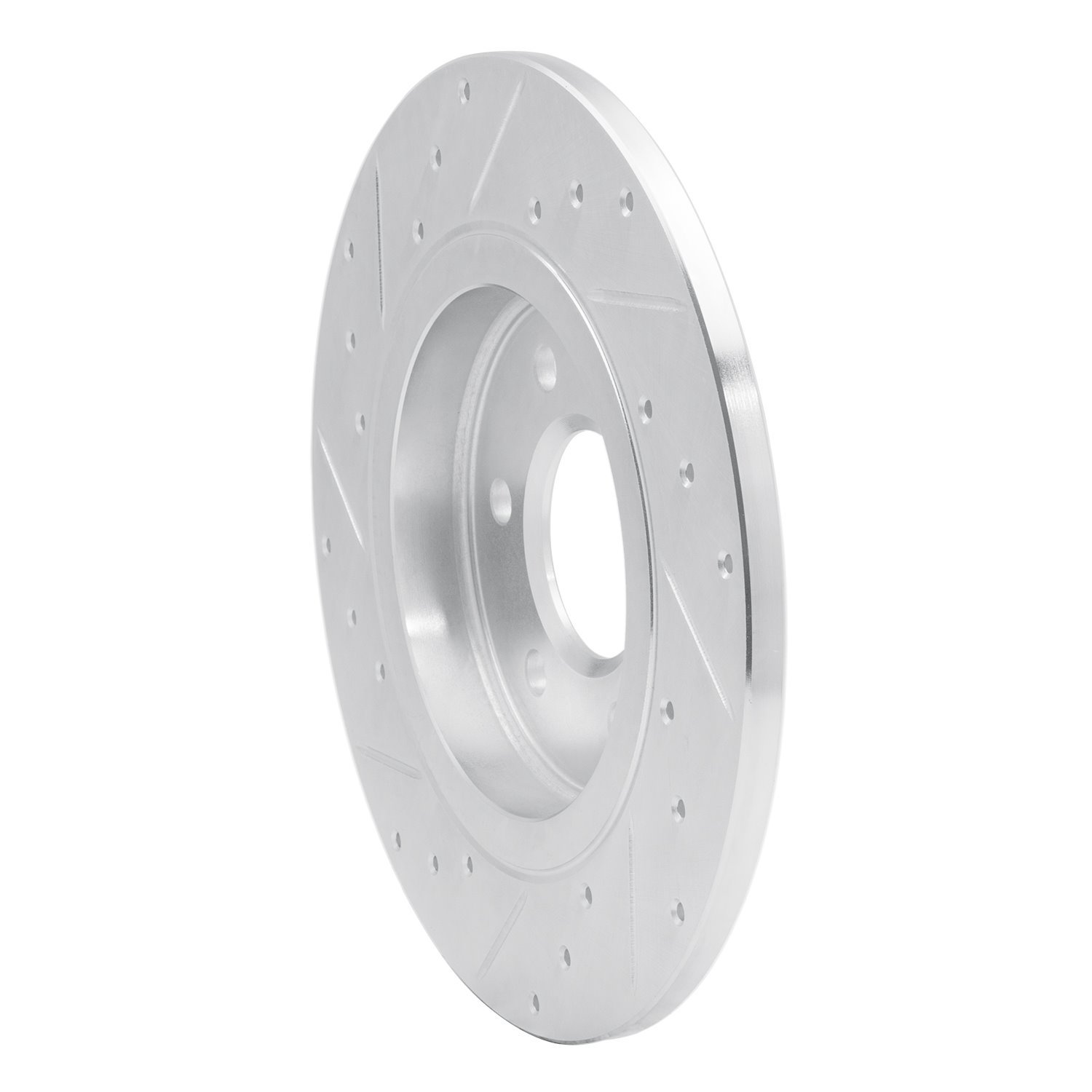 631-52028R Drilled/Slotted Brake Rotor [Silver], 2006-2009 GM, Position: Rear Right