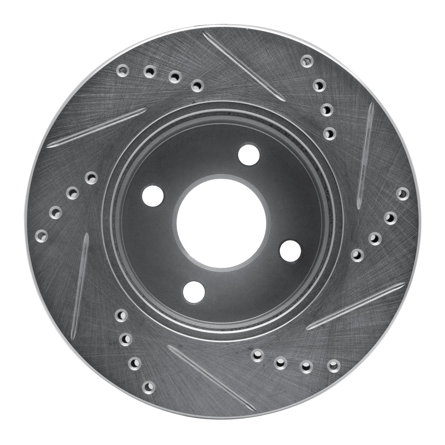 631-53002L Drilled/Slotted Brake Rotor [Silver], 2003-2010 GM, Position: Front Left