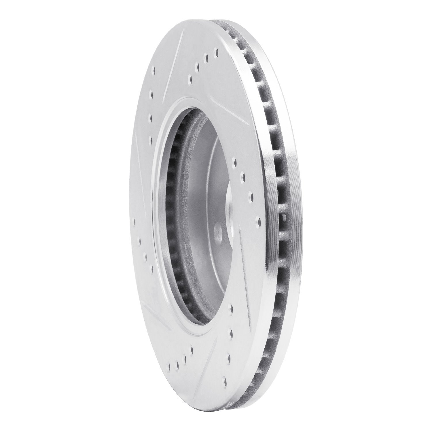 631-53002R Drilled/Slotted Brake Rotor [Silver], 2003-2010 GM, Position: Front Right