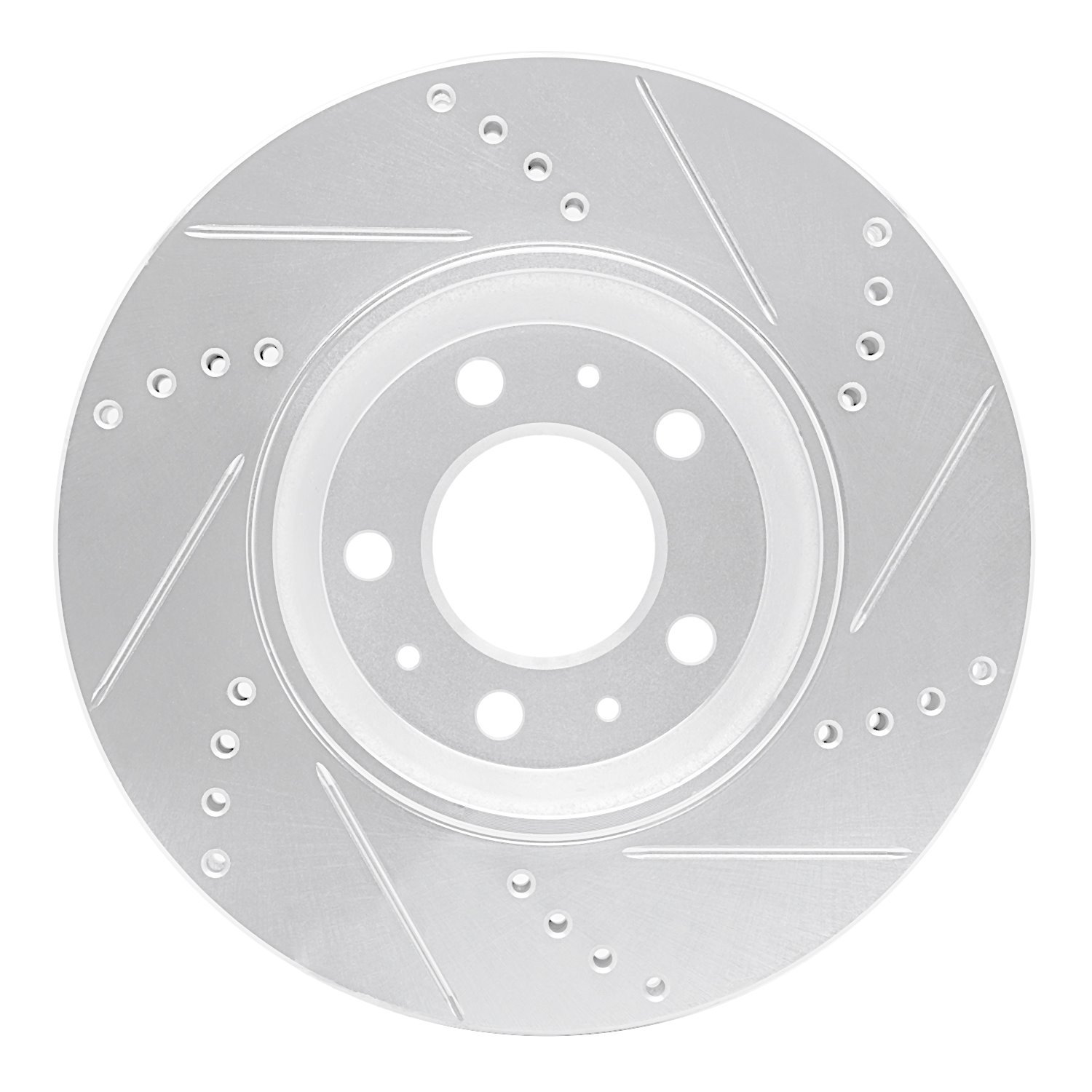 631-53005L Drilled/Slotted Brake Rotor [Silver], 2006-2010 GM, Position: Front Left
