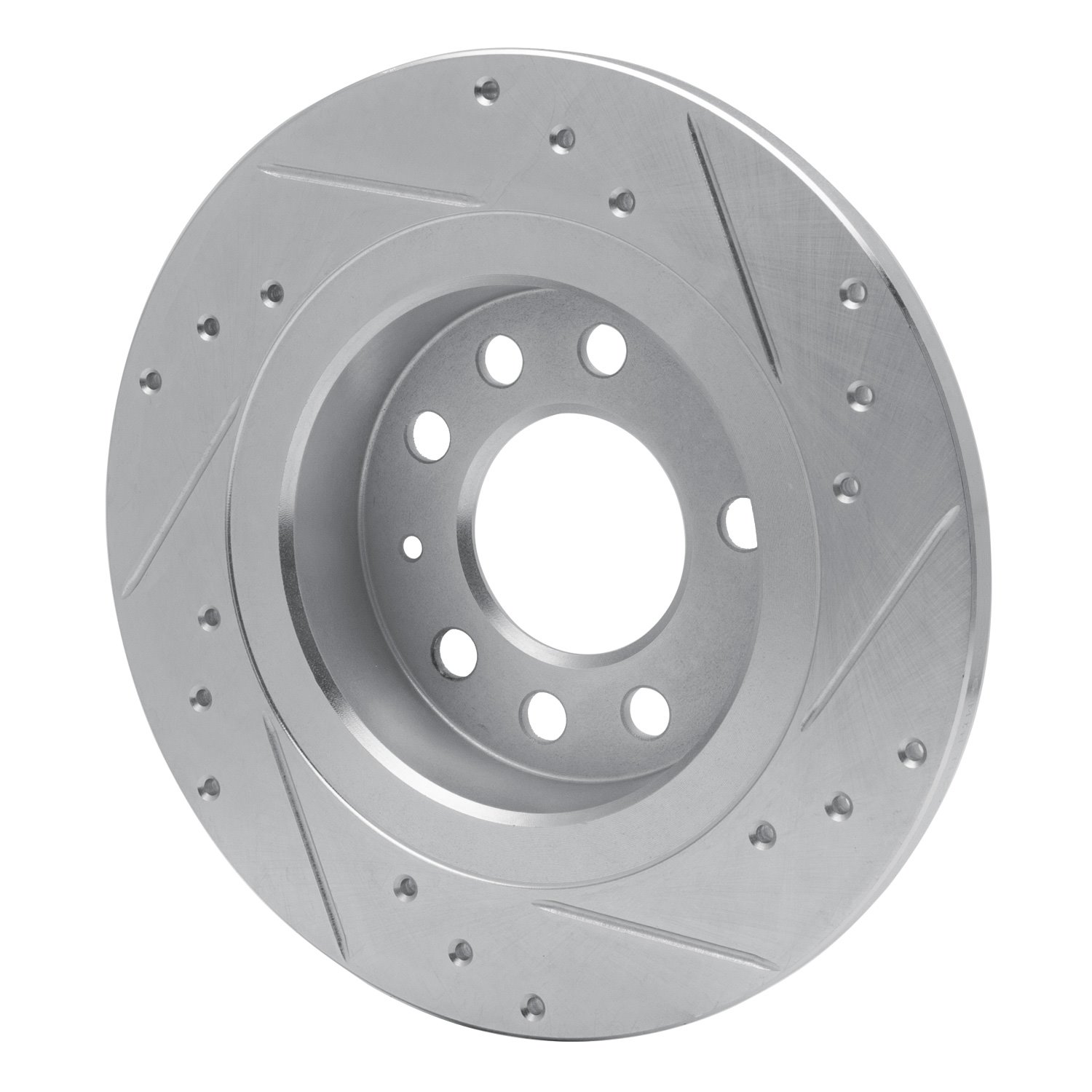 631-53006L Drilled/Slotted Brake Rotor [Silver], 2006-2010 GM, Position: Rear Left