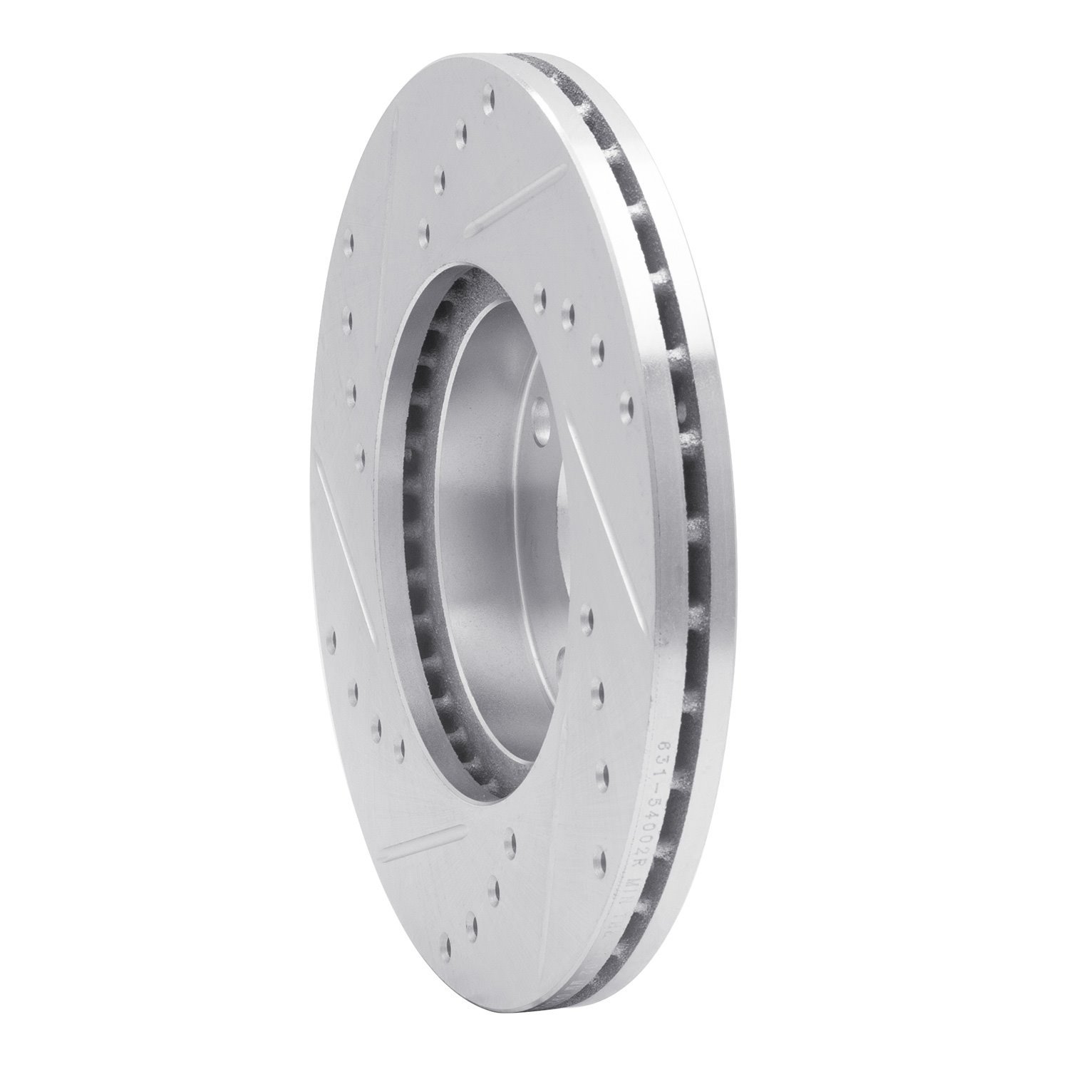 631-54002R Drilled/Slotted Brake Rotor [Silver], 1990-2003 Ford/Lincoln/Mercury/Mazda, Position: Front Right