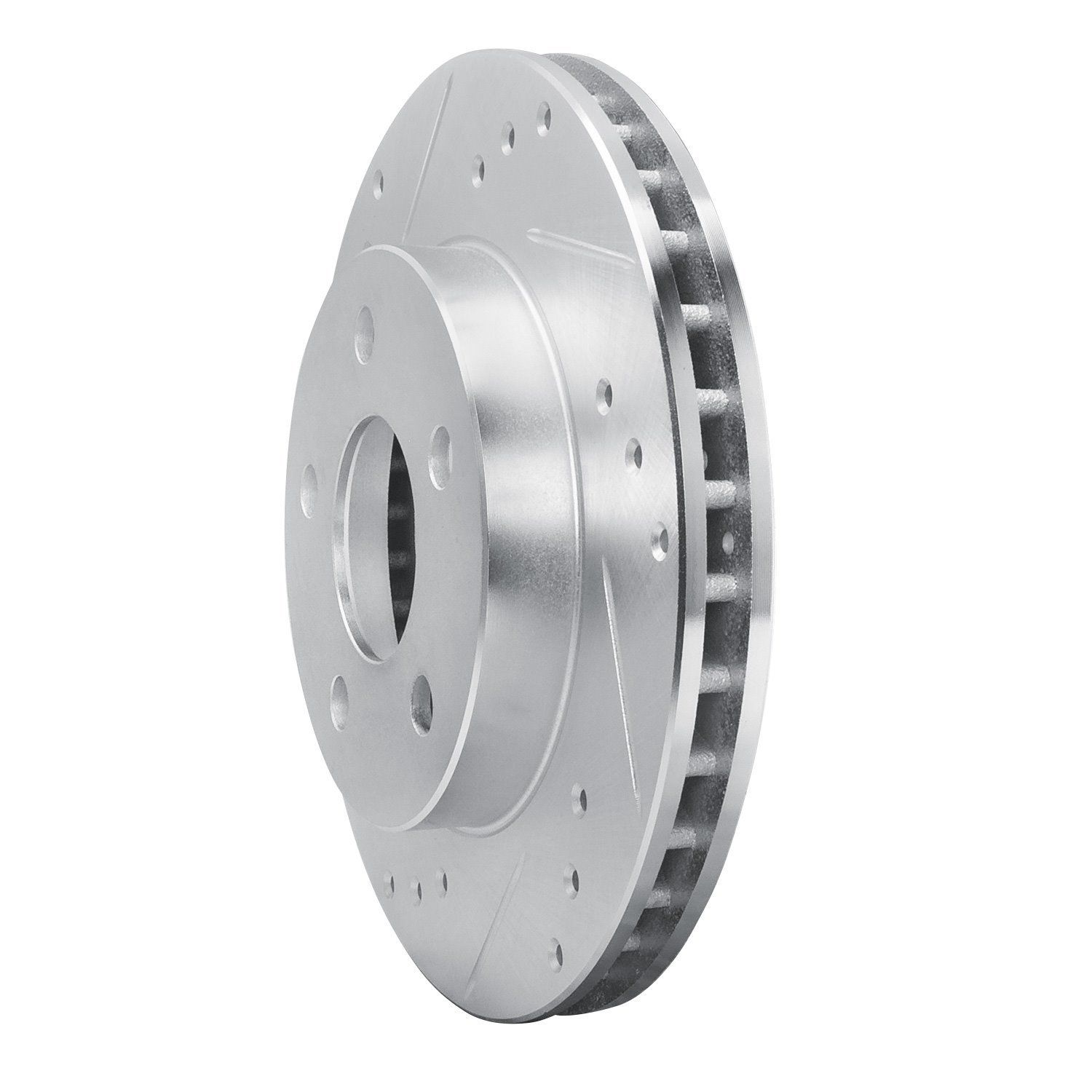 631-54020L Drilled/Slotted Brake Rotor [Silver], 1986-1992 Ford/Lincoln/Mercury/Mazda, Position: Front Left,Rear Left