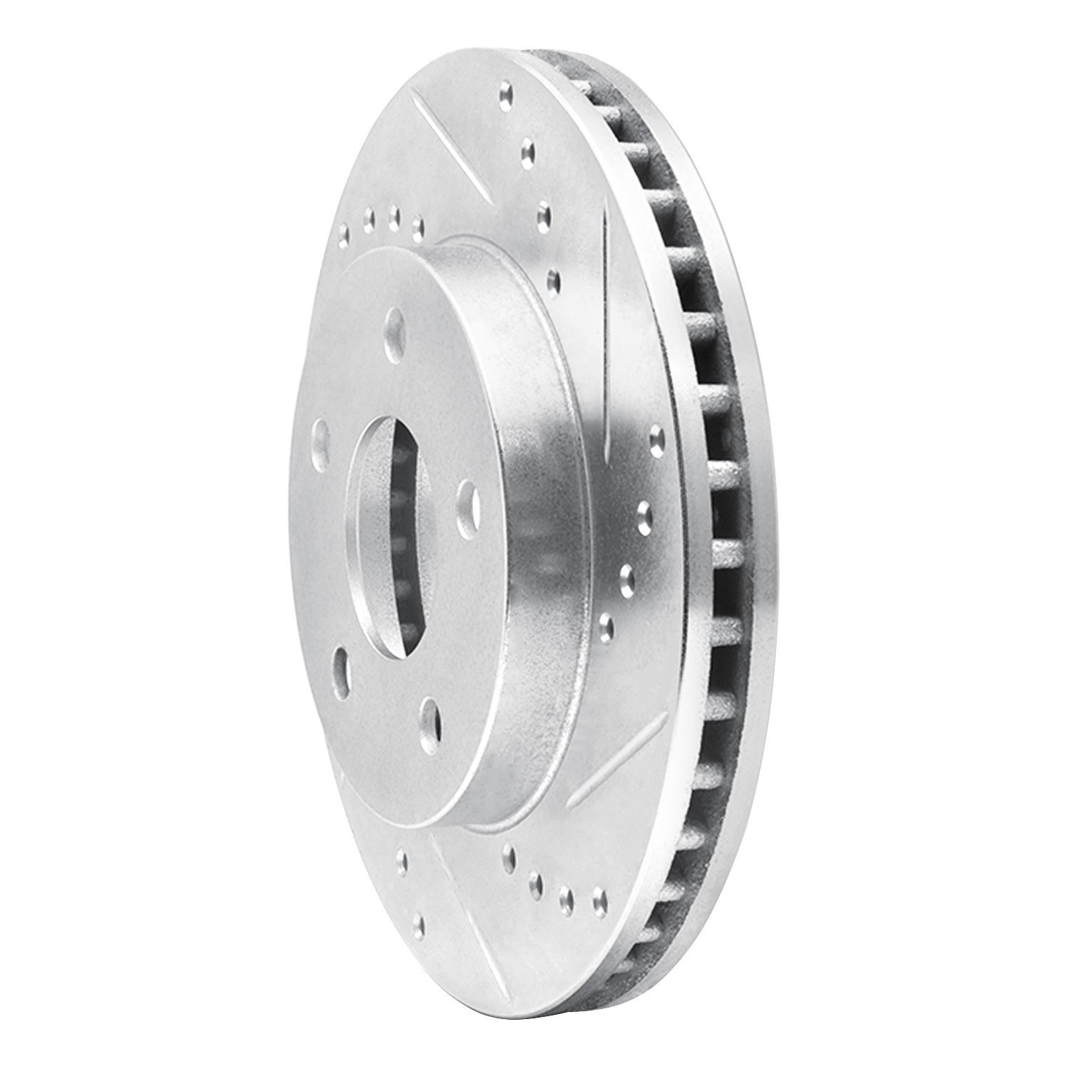 631-54022R Drilled/Slotted Brake Rotor [Silver], 1986-1992 Ford/Lincoln/Mercury/Mazda, Position: Front Right