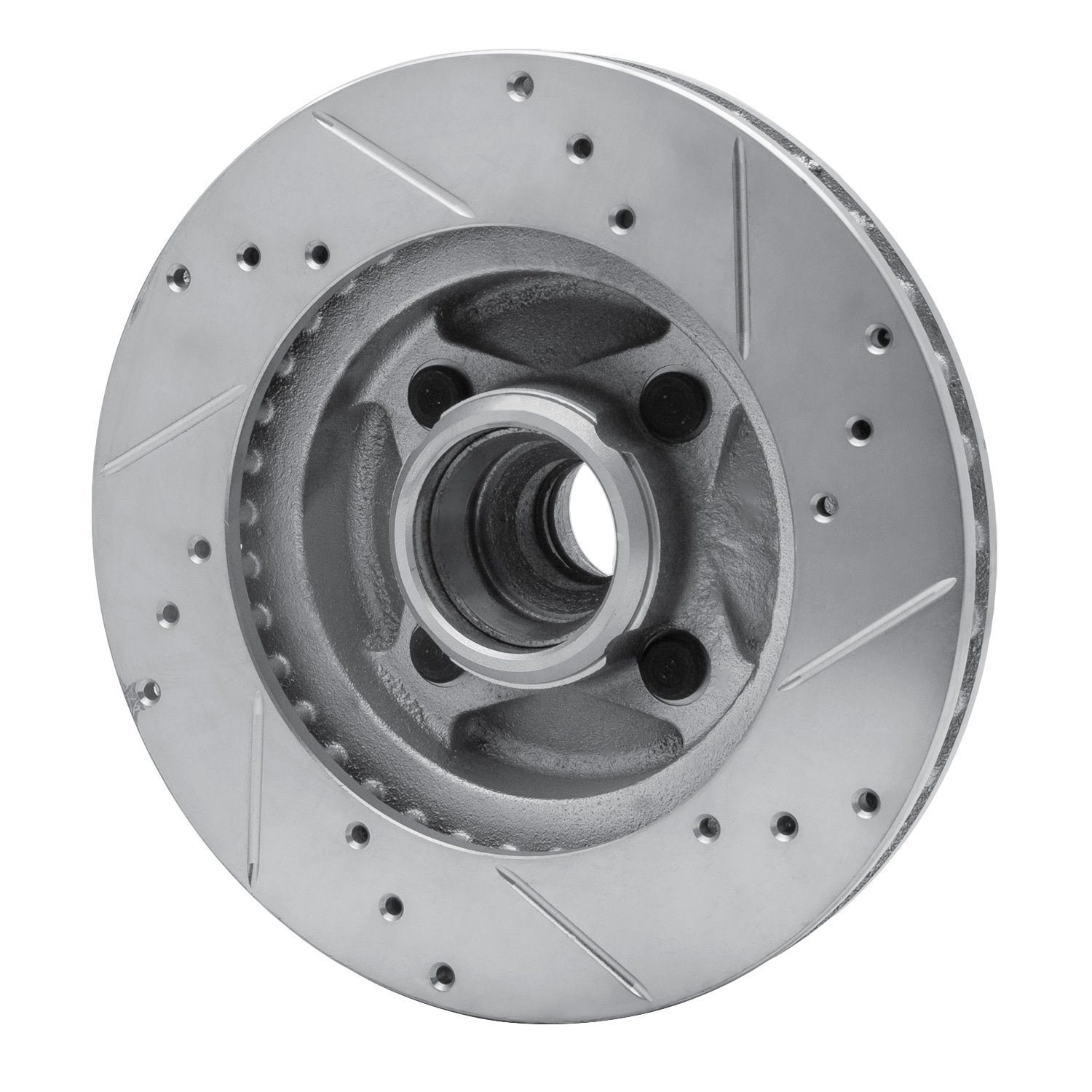 631-54026L Drilled/Slotted Brake Rotor [Silver], 1987-1993 Ford/Lincoln/Mercury/Mazda, Position: Front Left