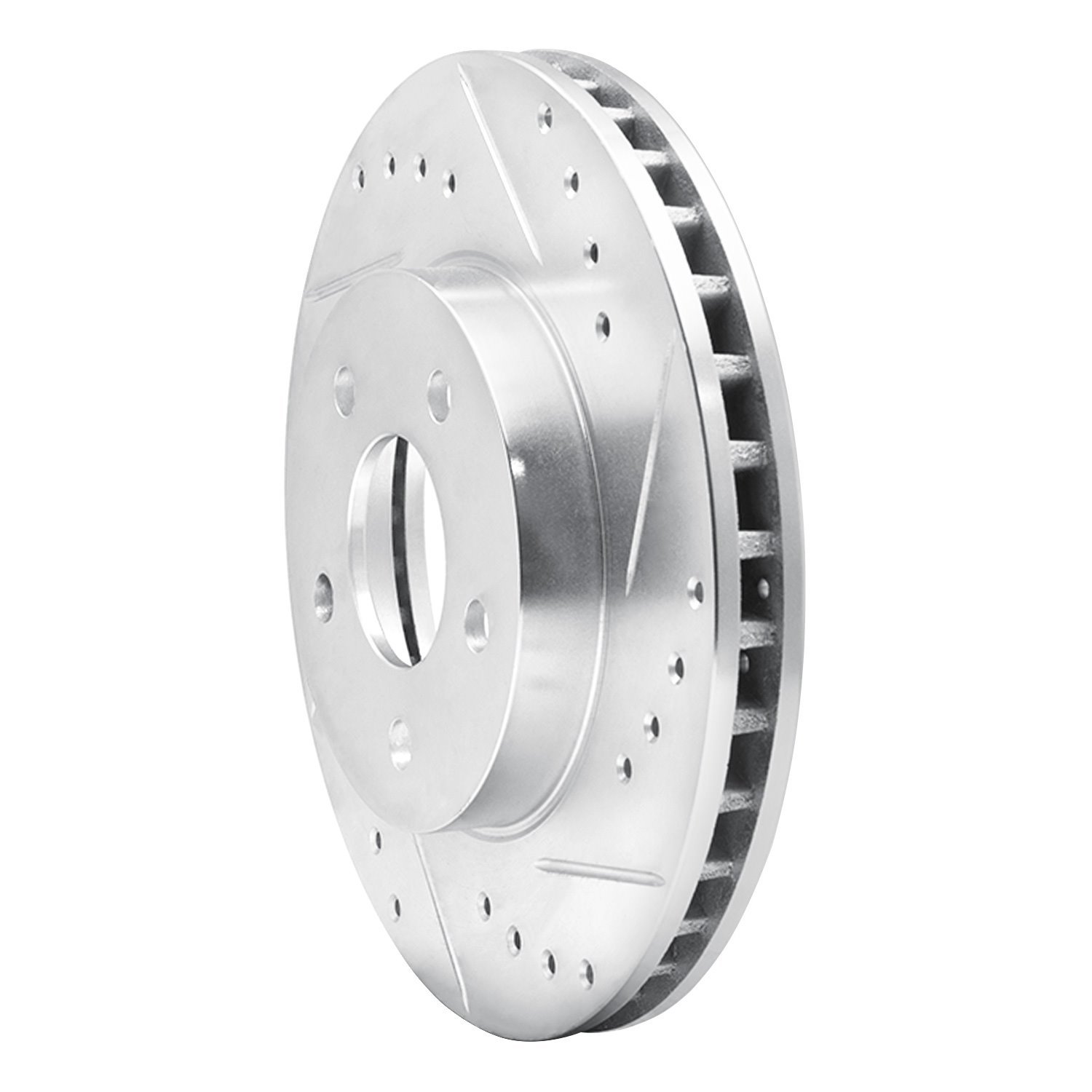 631-54027R Drilled/Slotted Brake Rotor [Silver], 1989-1990 Ford/Lincoln/Mercury/Mazda, Position: Front Right