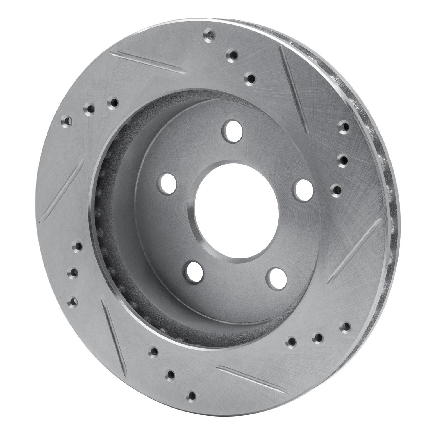 631-54030L Drilled/Slotted Brake Rotor [Silver], 1990-1992 Ford/Lincoln/Mercury/Mazda, Position: Rear Left