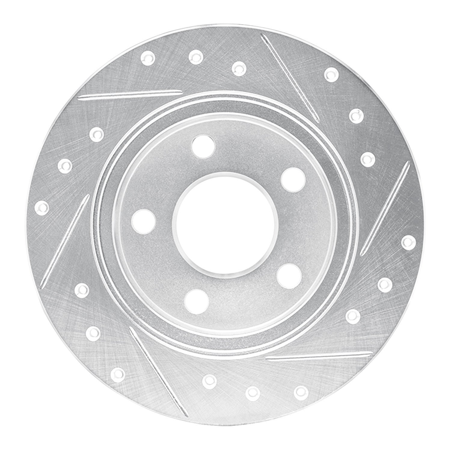 631-54032L Drilled/Slotted Brake Rotor [Silver], 1993-2005 Ford/Lincoln/Mercury/Mazda, Position: Rear Left