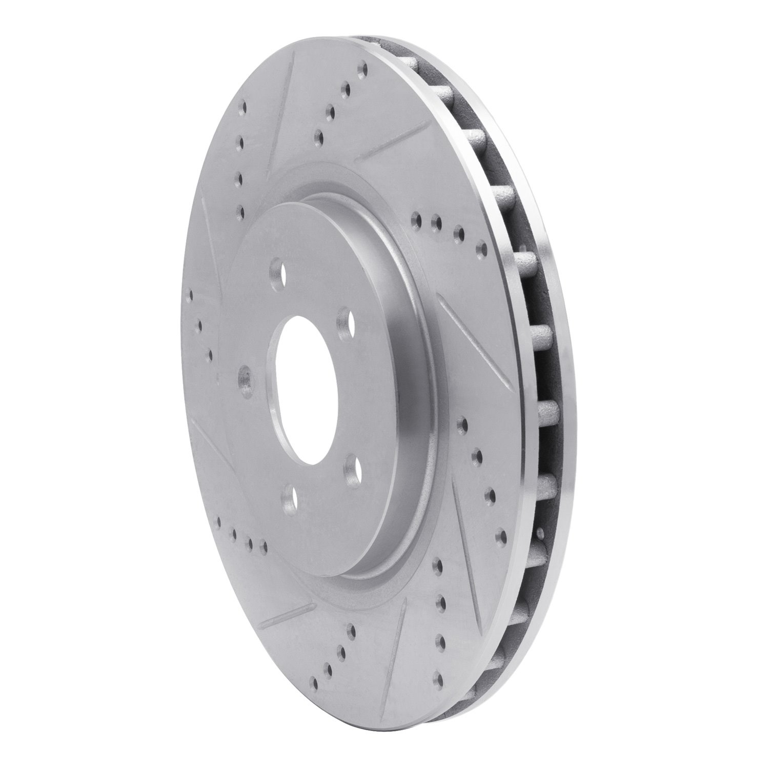 631-54036L Drilled/Slotted Brake Rotor [Silver], 1994-2004 Ford/Lincoln/Mercury/Mazda, Position: Front Left