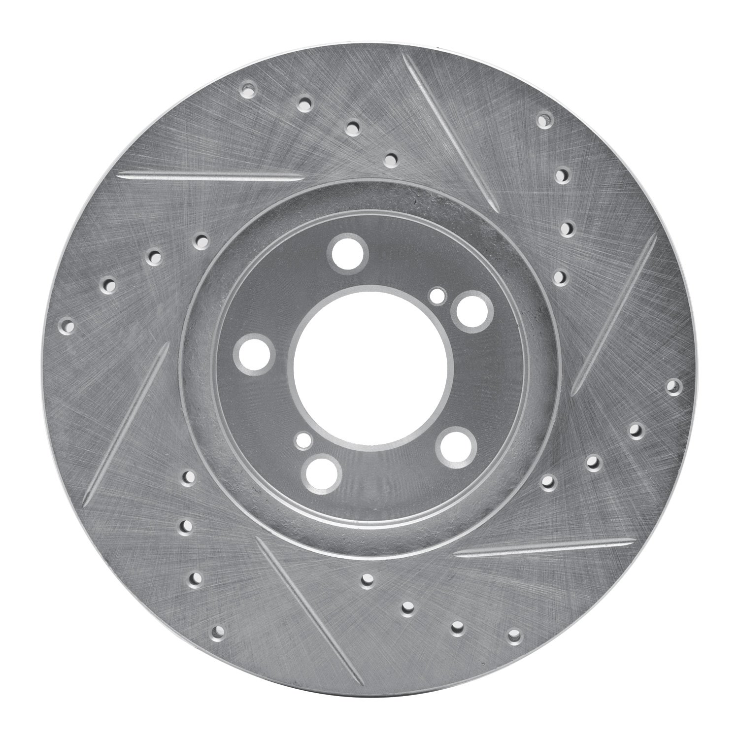 631-54038L Drilled/Slotted Brake Rotor [Silver], 1993-2007 Ford/Lincoln/Mercury/Mazda, Position: Front Left