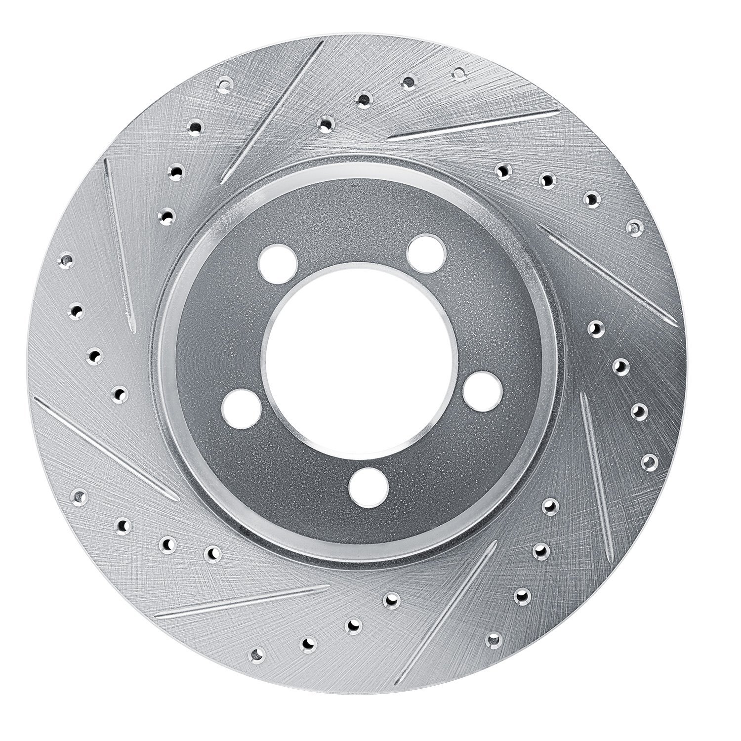 631-54043L Drilled/Slotted Brake Rotor [Silver], 1965-1966 Ford/Lincoln/Mercury/Mazda, Position: Front Left