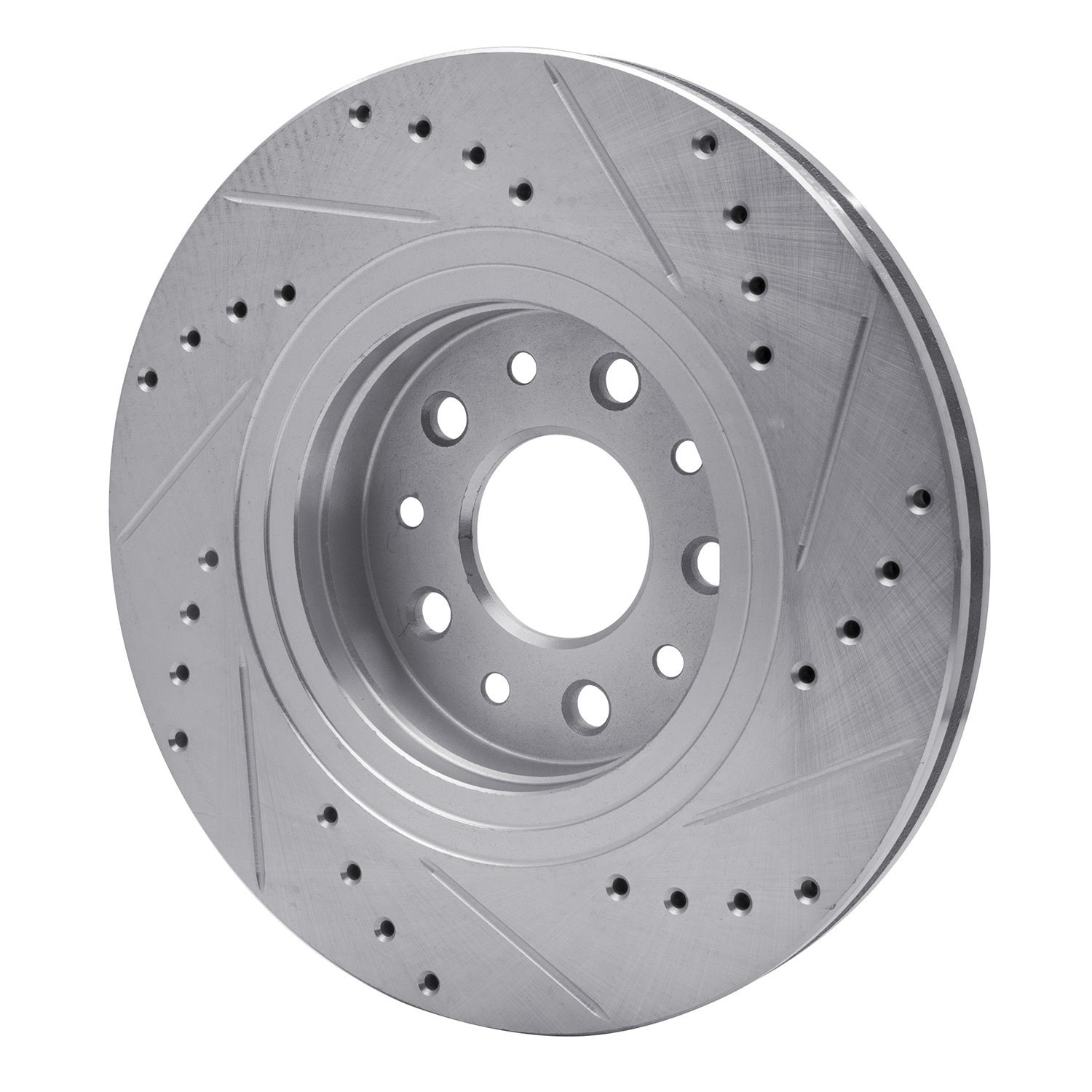 631-54052L Drilled/Slotted Brake Rotor [Silver], 2005-2009 Ford/Lincoln/Mercury/Mazda, Position: Front Left