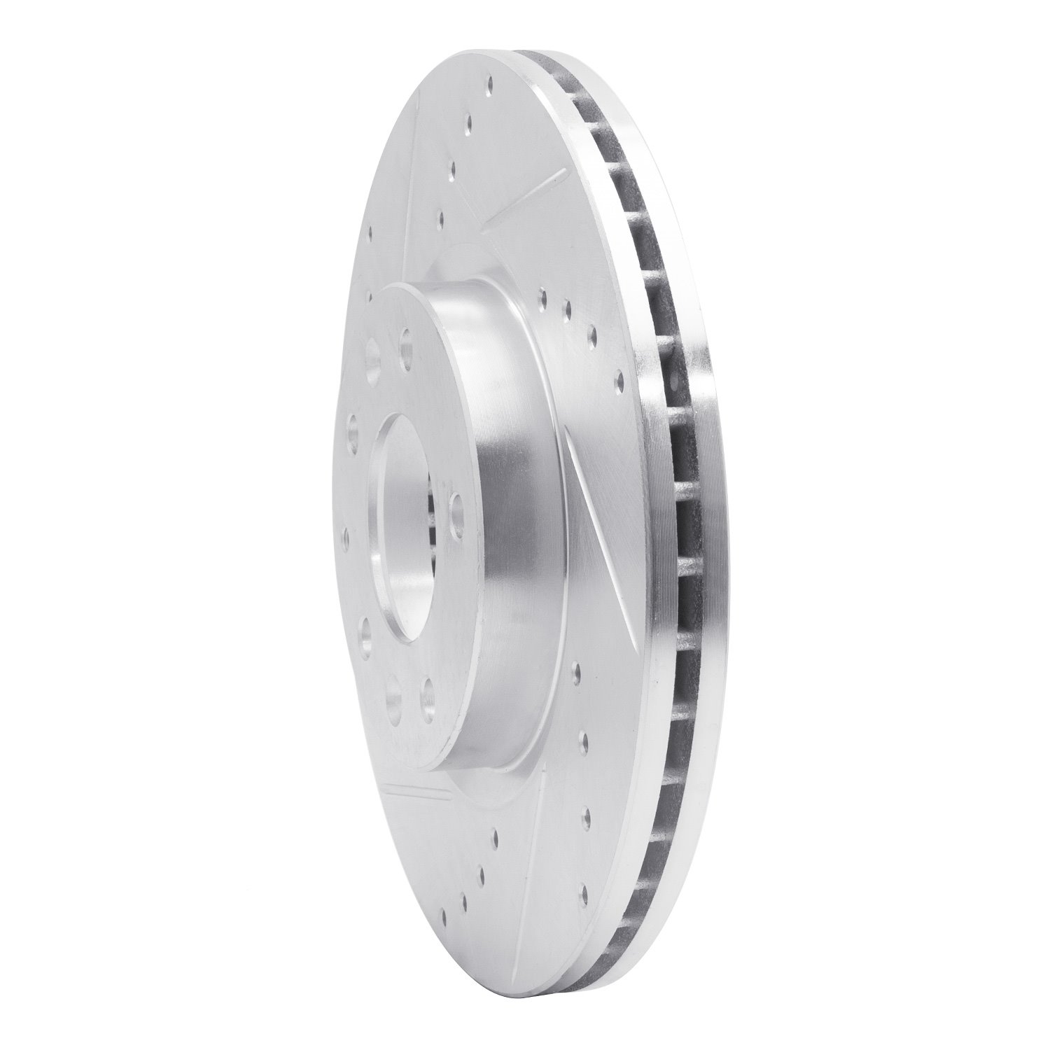 631-54059L Drilled/Slotted Brake Rotor [Silver], 2006-2013 Ford/Lincoln/Mercury/Mazda, Position: Front Left
