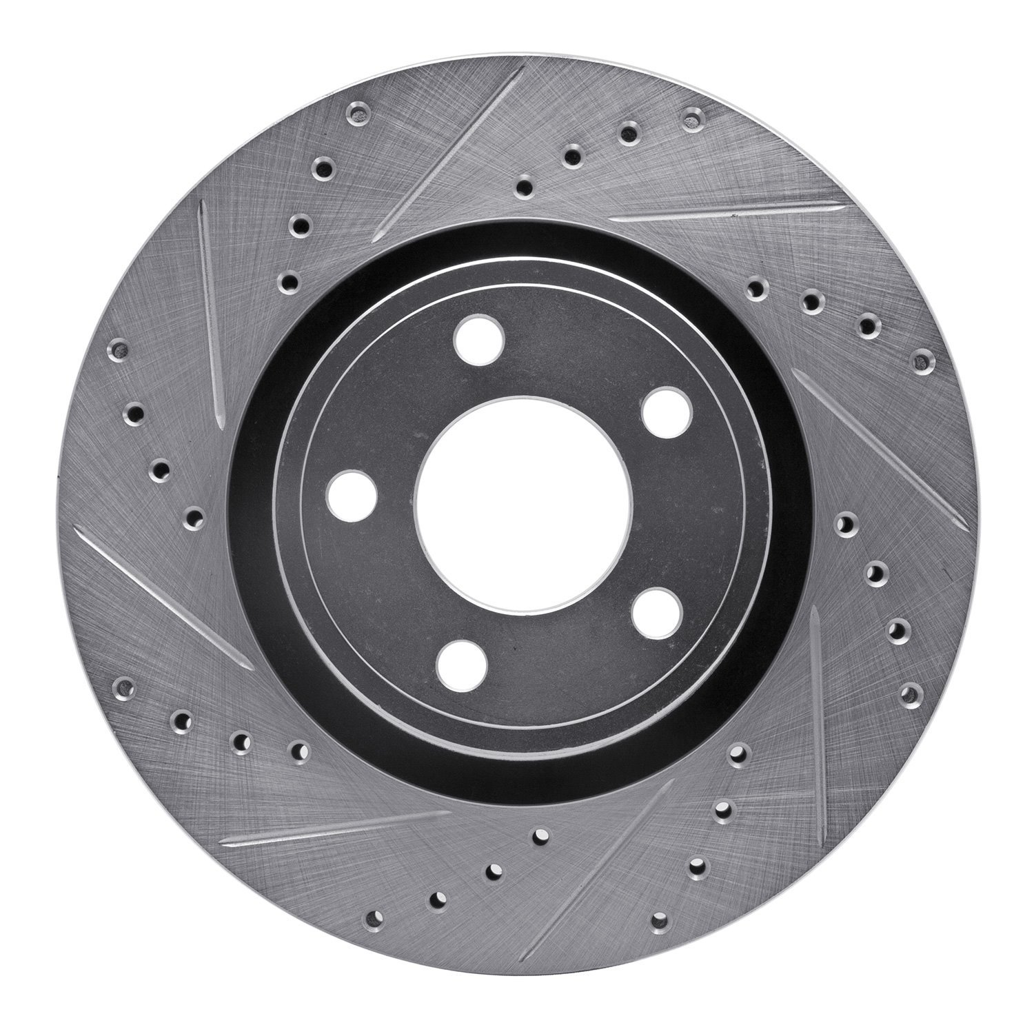 631-54077L Drilled/Slotted Brake Rotor [Silver], 2015-2020 Ford/Lincoln/Mercury/Mazda, Position: Front Left