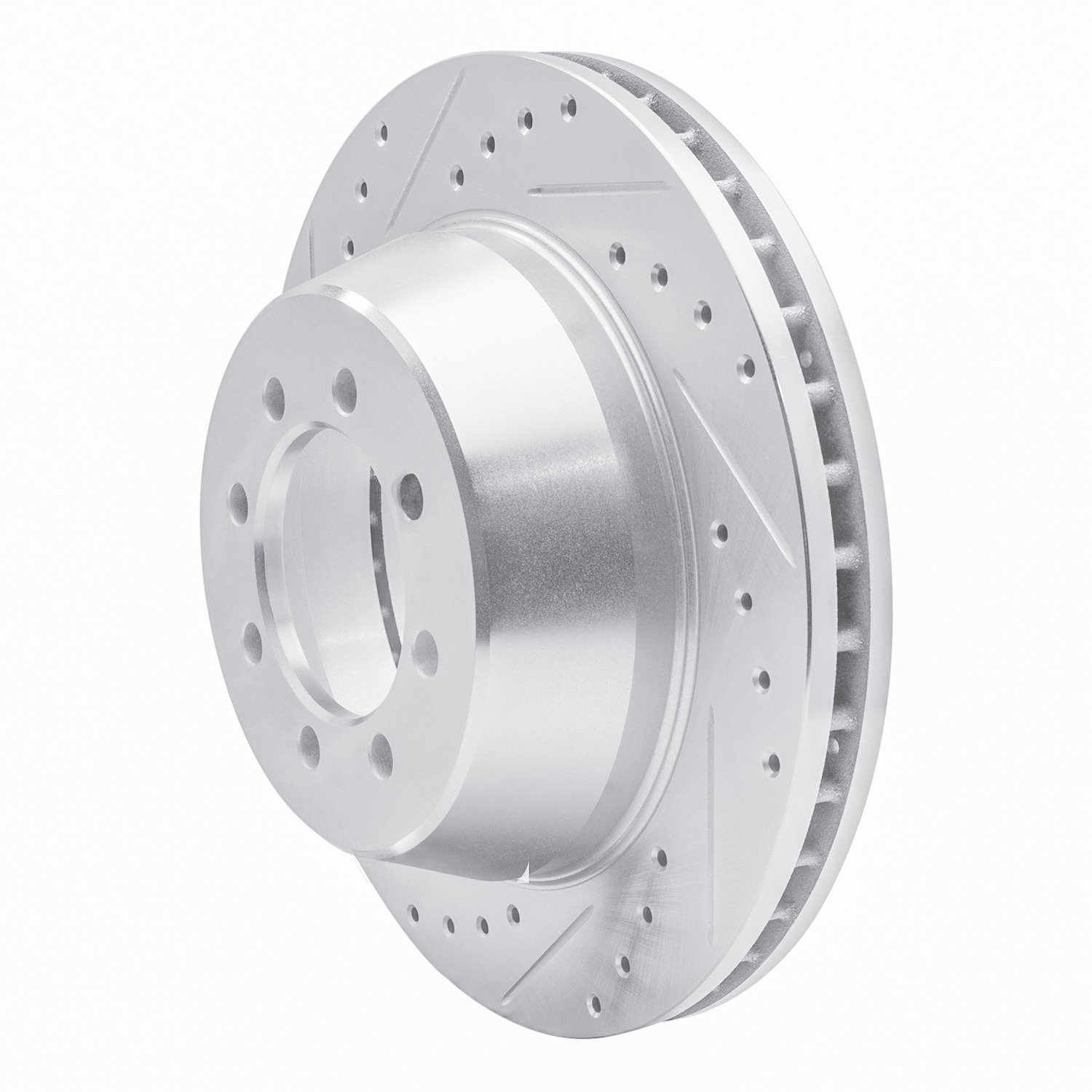 631-54102L Drilled/Slotted Brake Rotor [Silver], 1975-1994 Ford/Lincoln/Mercury/Mazda, Position: Front Left