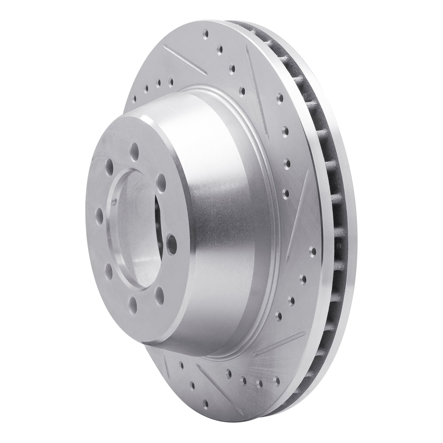 631-54102R Drilled/Slotted Brake Rotor [Silver], 1975-1994 Ford/Lincoln/Mercury/Mazda, Position: Front Right