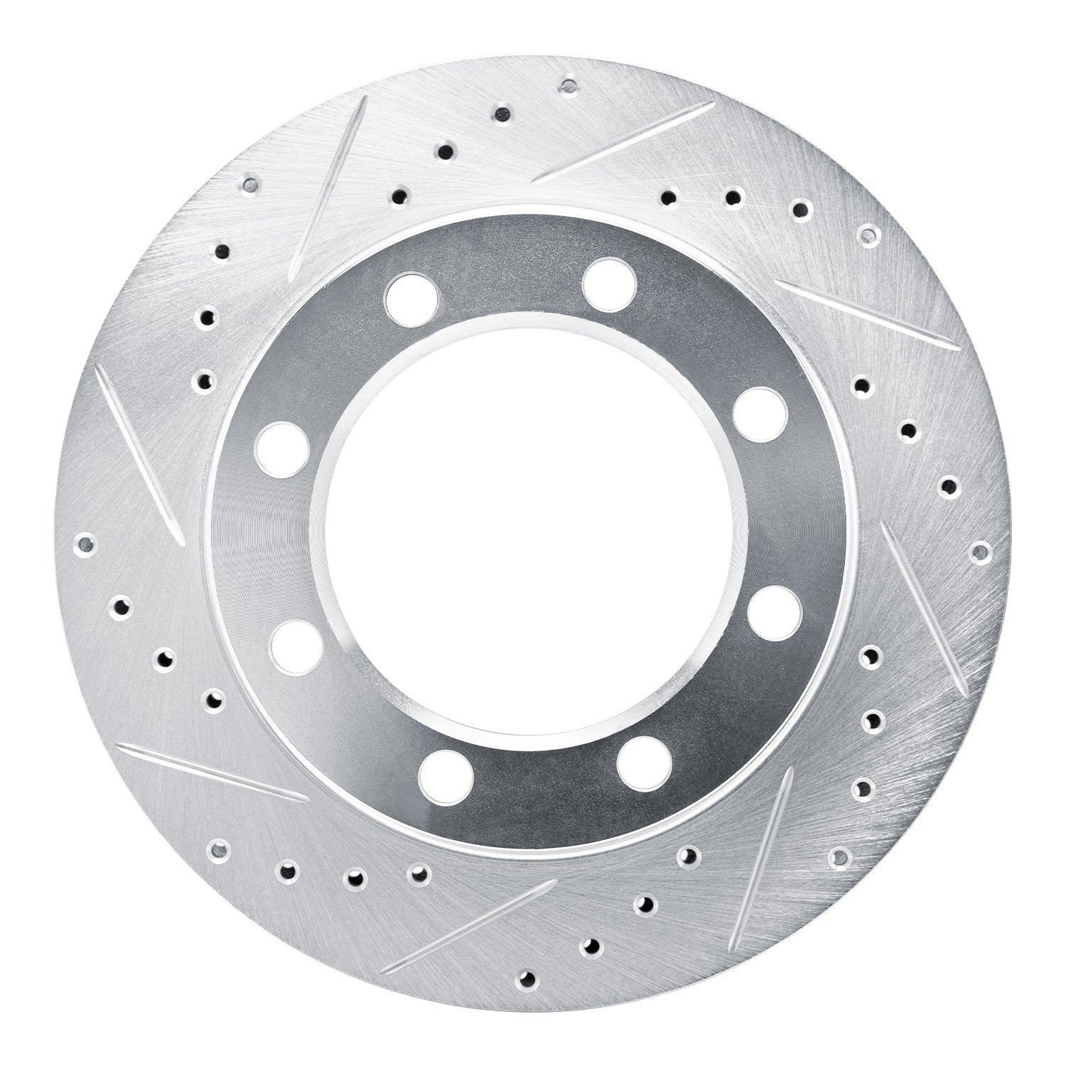 631-54104L Drilled/Slotted Brake Rotor [Silver], 1977-1979 Ford/Lincoln/Mercury/Mazda, Position: Front Left