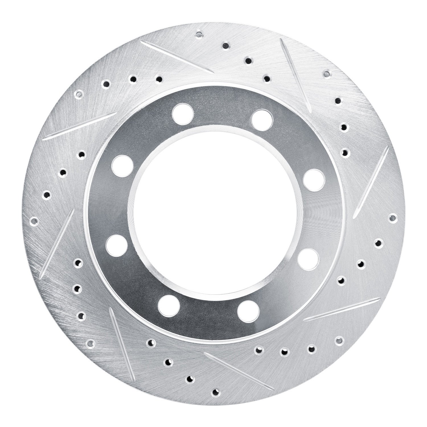 631-54104R Drilled/Slotted Brake Rotor [Silver], 1977-1979 Ford/Lincoln/Mercury/Mazda, Position: Front Right