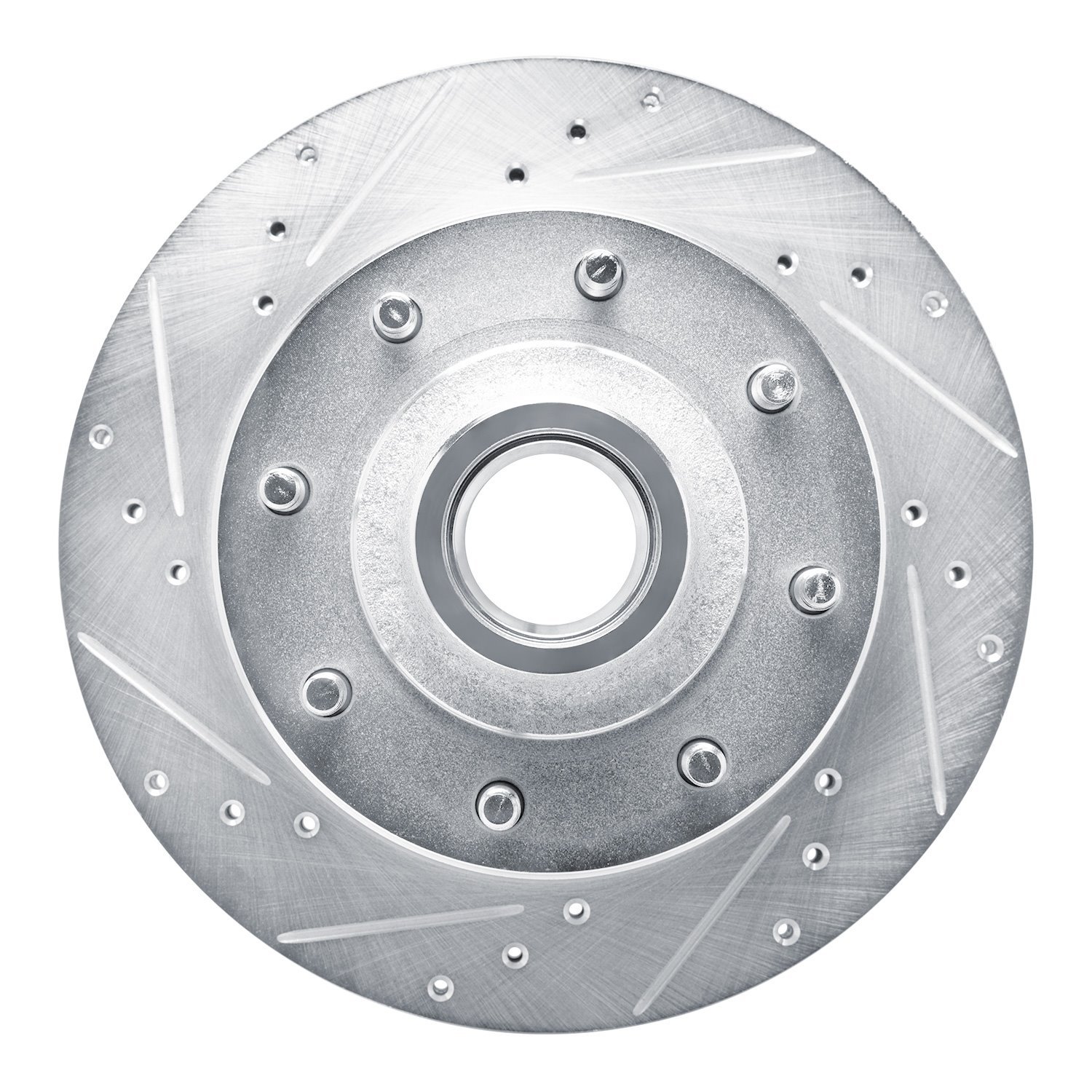 631-54105L Drilled/Slotted Brake Rotor [Silver], 1980-1985 Ford/Lincoln/Mercury/Mazda, Position: Front Left