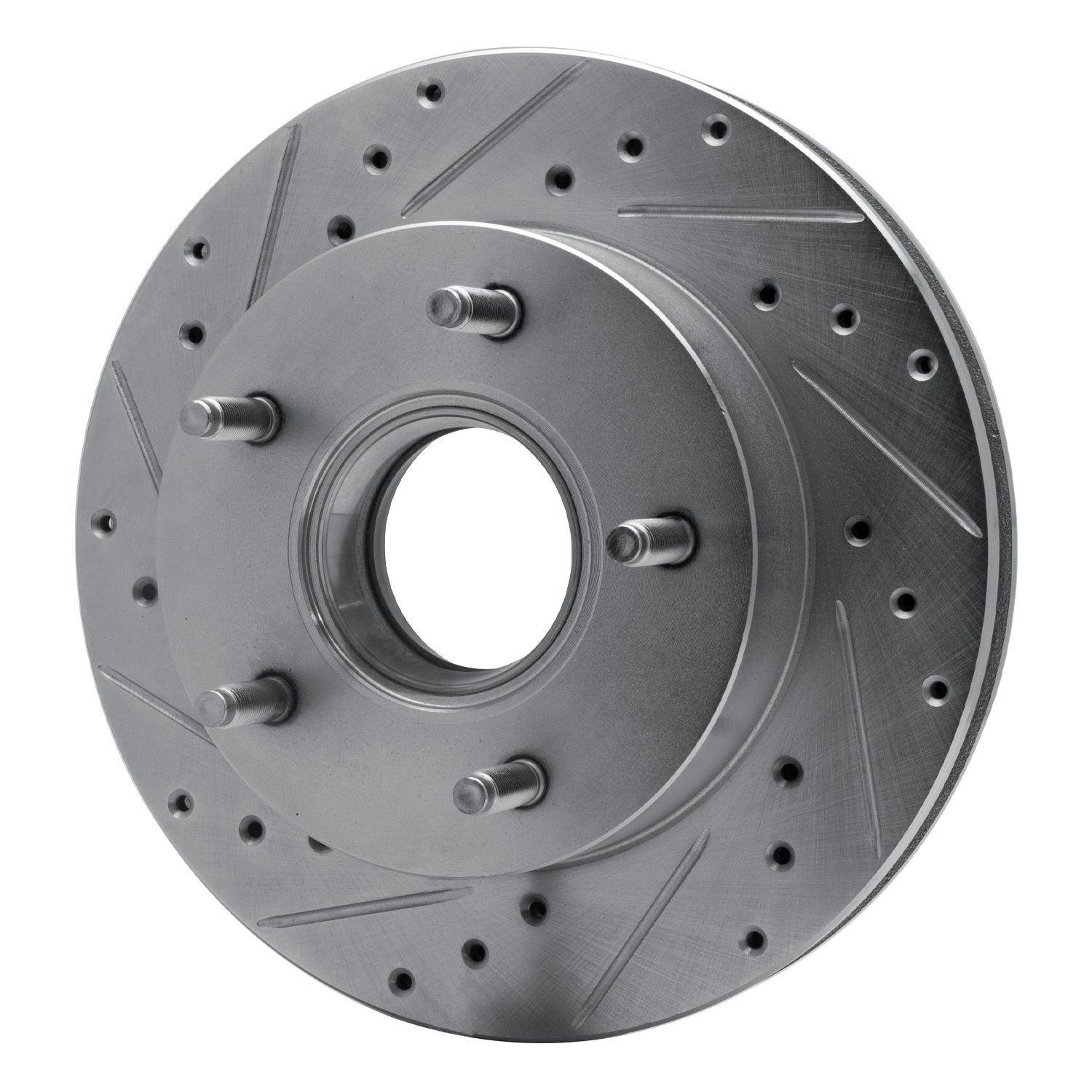 631-54113L Drilled/Slotted Brake Rotor [Silver], 1986-1988 Ford/Lincoln/Mercury/Mazda, Position: Front Left