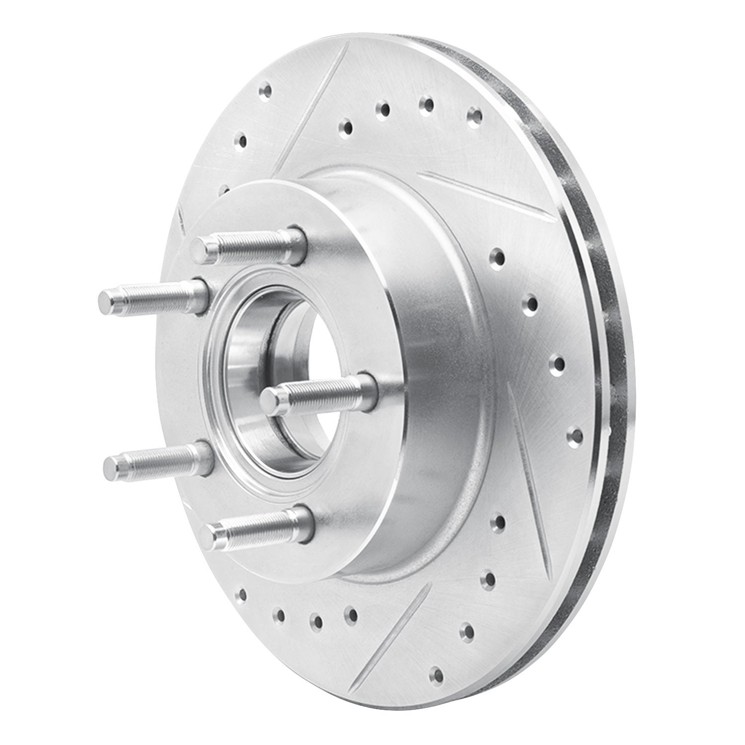 631-54119L Drilled/Slotted Brake Rotor [Silver], 1990-1994 Ford/Lincoln/Mercury/Mazda, Position: Front Left