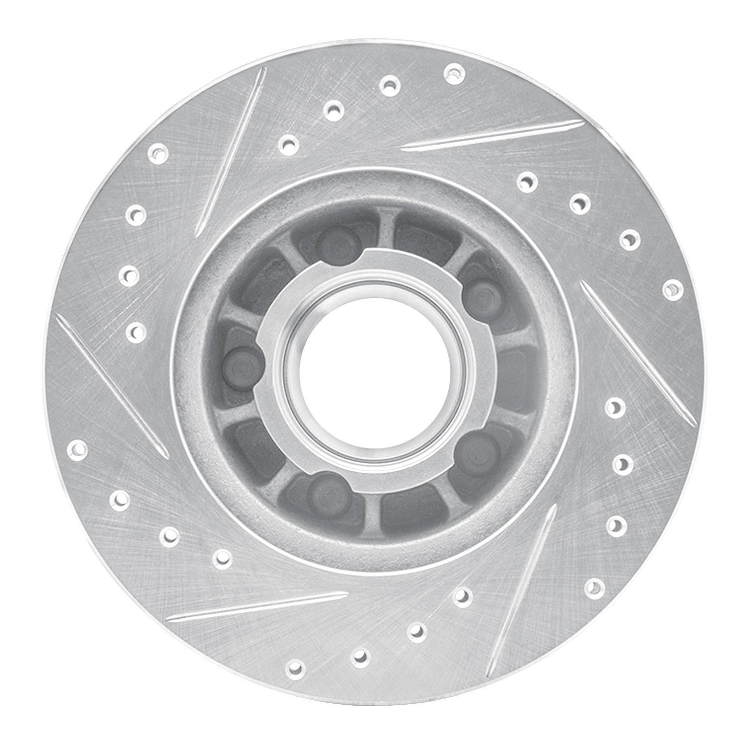 631-54119R Drilled/Slotted Brake Rotor [Silver], 1990-1994 Ford/Lincoln/Mercury/Mazda, Position: Front Right