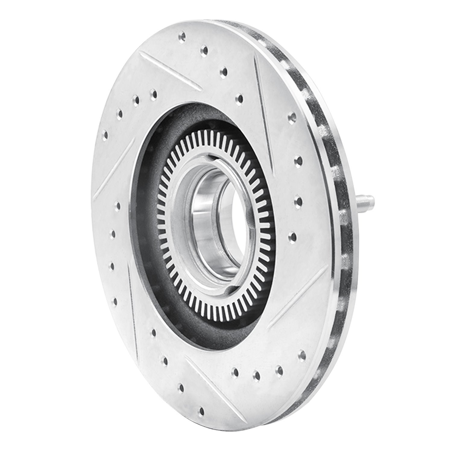 631-54125L Drilled/Slotted Brake Rotor [Silver], 1993-1994 Ford/Lincoln/Mercury/Mazda, Position: Front Left