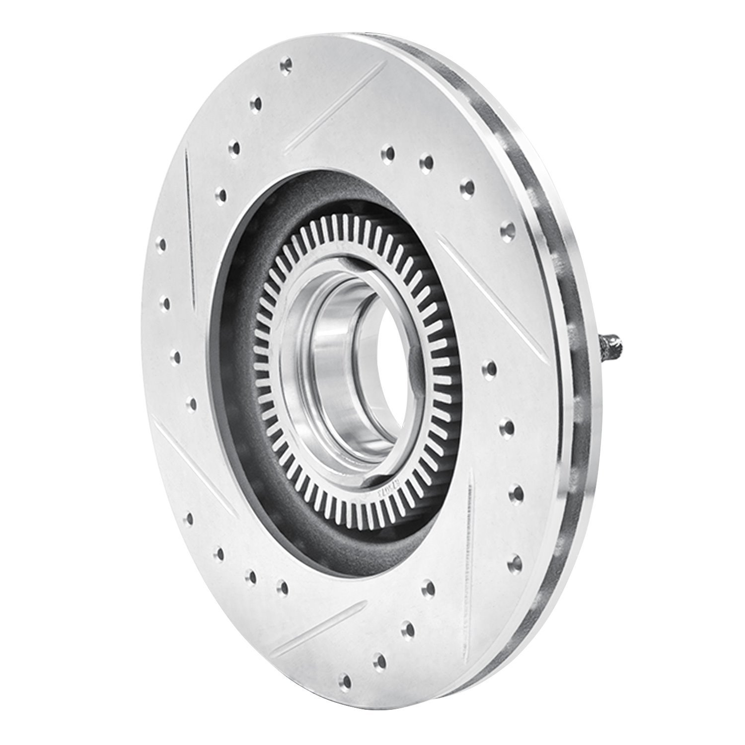 631-54125R Drilled/Slotted Brake Rotor [Silver], 1993-1994 Ford/Lincoln/Mercury/Mazda, Position: Front Right