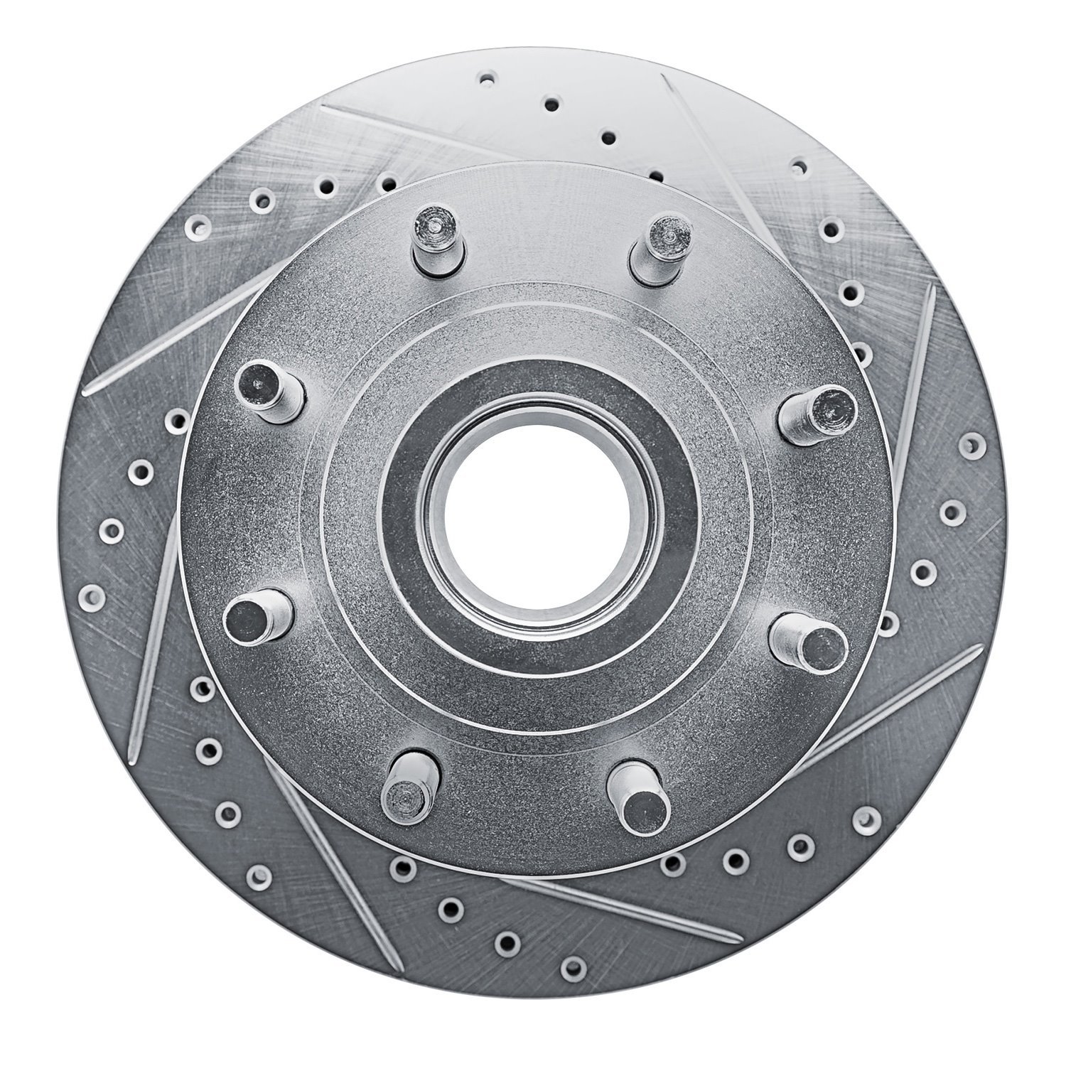 631-54128R Drilled/Slotted Brake Rotor [Silver], 1994-1994 Ford/Lincoln/Mercury/Mazda, Position: Front Right