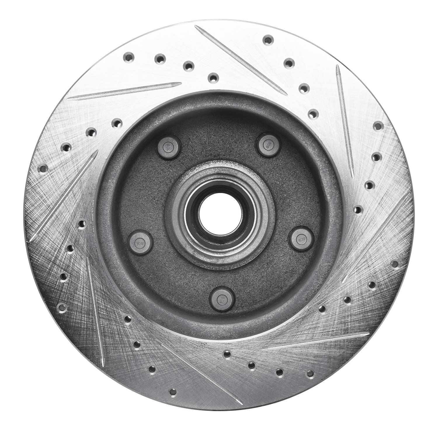 631-54129L Drilled/Slotted Brake Rotor [Silver], 1994-2001 Ford/Lincoln/Mercury/Mazda, Position: Front Left