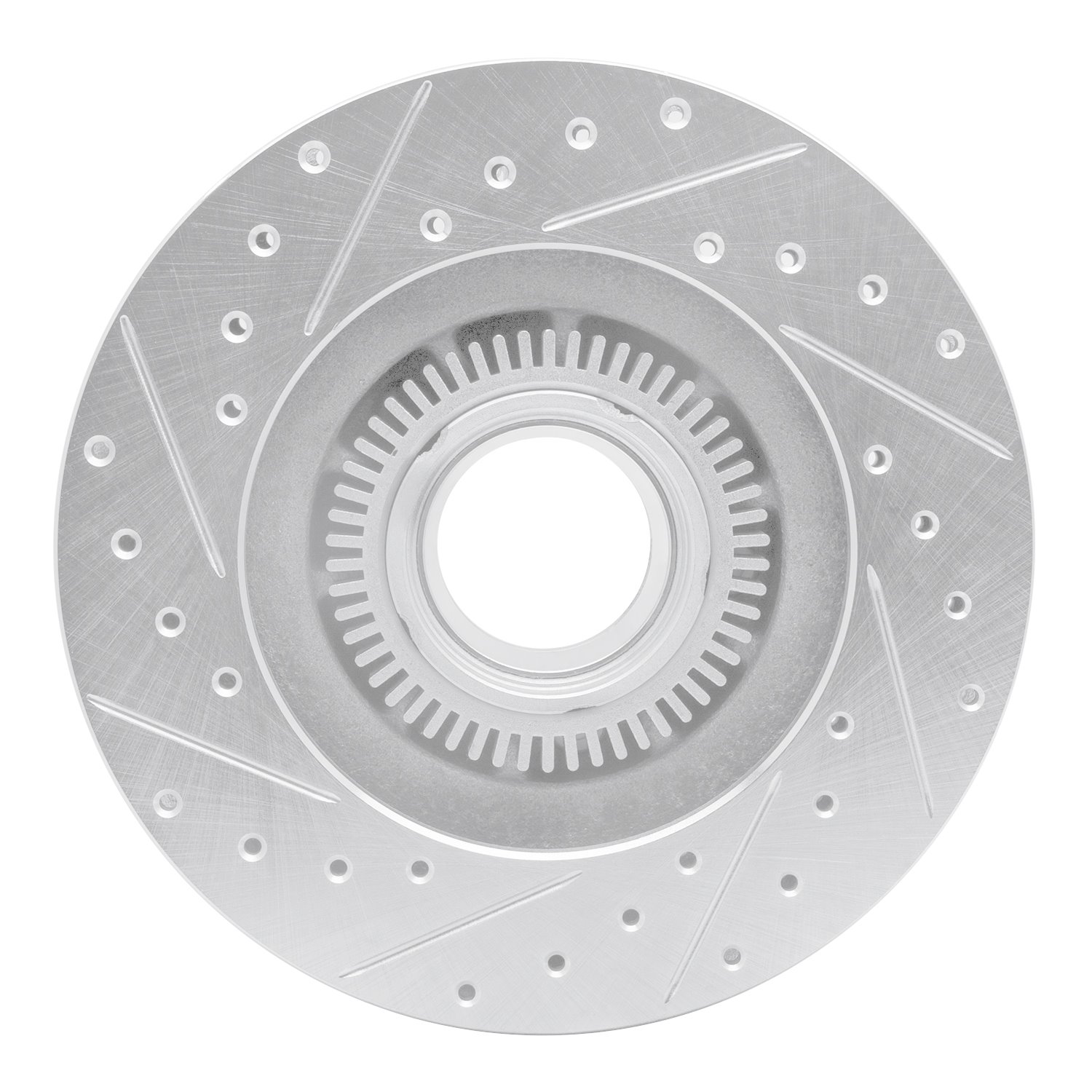631-54140R Drilled/Slotted Brake Rotor [Silver], 1995-1997 Ford/Lincoln/Mercury/Mazda, Position: Front Right