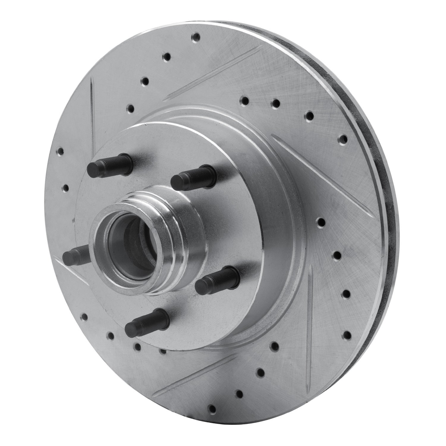 631-54141L Drilled/Slotted Brake Rotor [Silver], 1995-2011 Ford/Lincoln/Mercury/Mazda, Position: Front Left