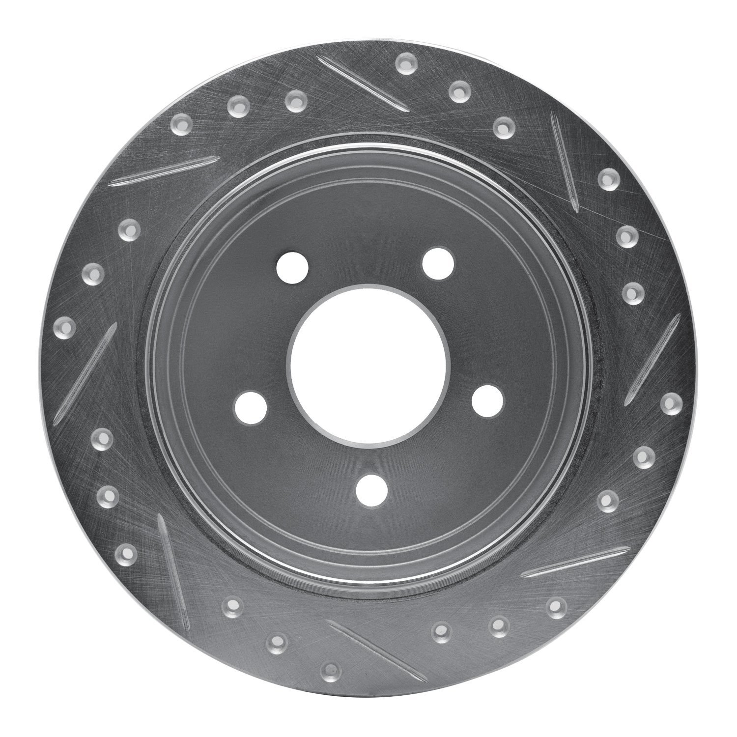 631-54142L Drilled/Slotted Brake Rotor [Silver], 1995-2002 Ford/Lincoln/Mercury/Mazda, Position: Rear Left