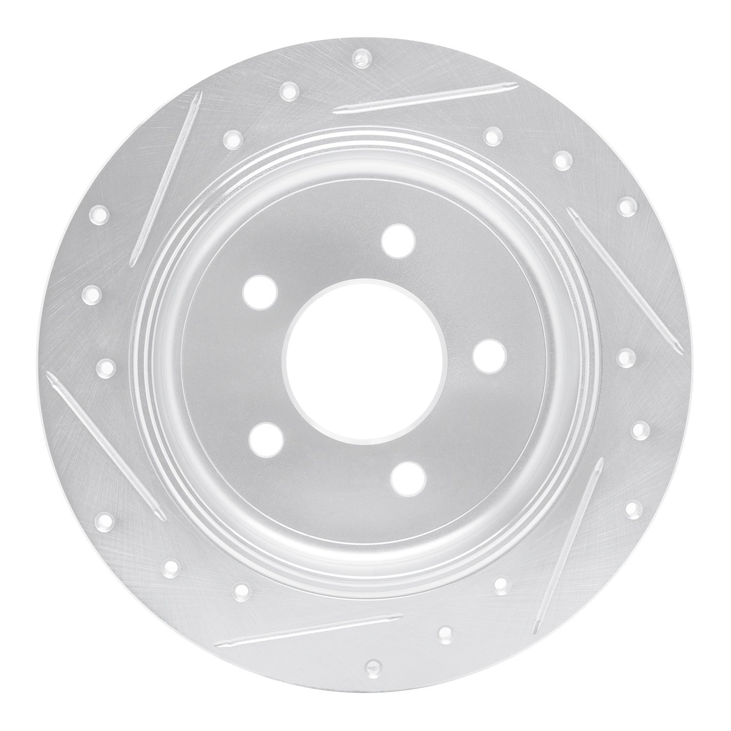 631-54142R Drilled/Slotted Brake Rotor [Silver], 1995-2002 Ford/Lincoln/Mercury/Mazda, Position: Rear Right