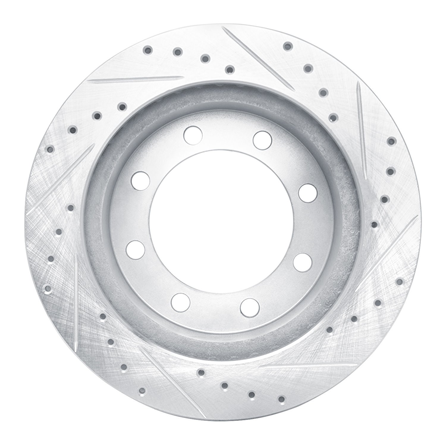 631-54143L Drilled/Slotted Brake Rotor [Silver], 1995-1999 Ford/Lincoln/Mercury/Mazda, Position: Front Left