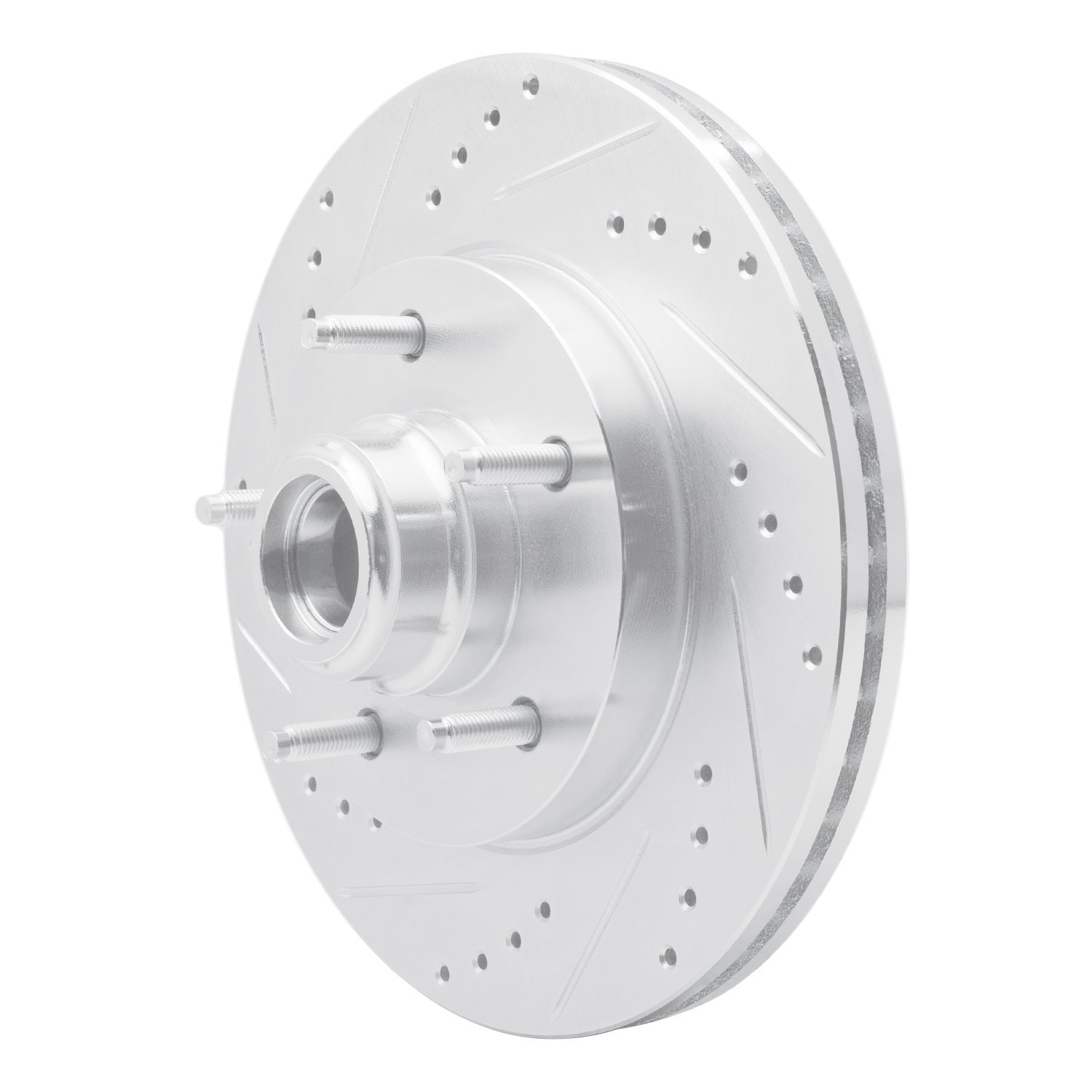 631-54145L Drilled/Slotted Brake Rotor [Silver], 1997-1999 Ford/Lincoln/Mercury/Mazda, Position: Front Left