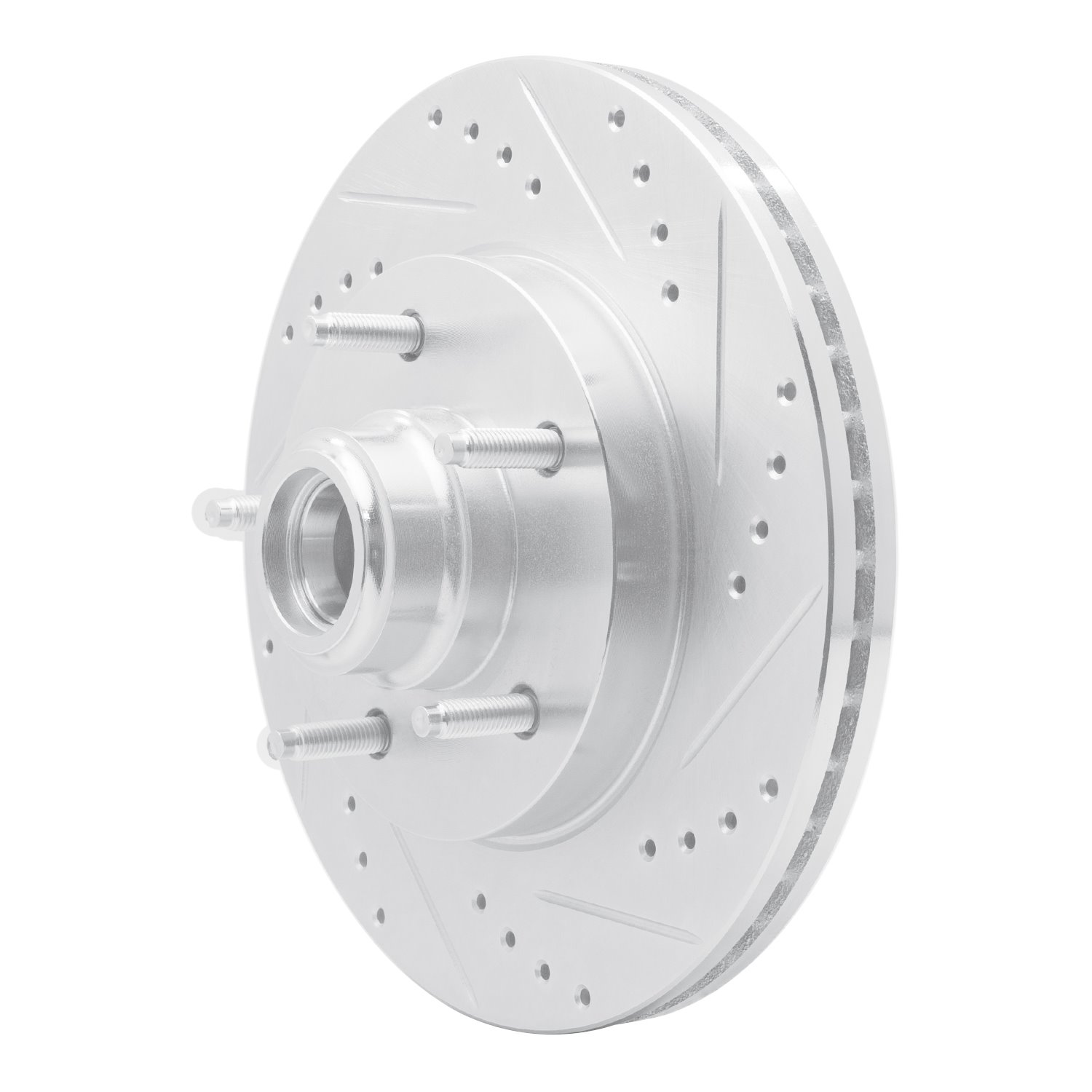 631-54145R Drilled/Slotted Brake Rotor [Silver], 1997-1999 Ford/Lincoln/Mercury/Mazda, Position: Front Right