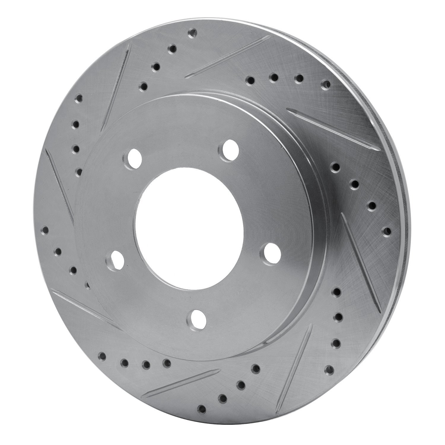 631-54147L Drilled/Slotted Brake Rotor [Silver], 1997-2004 Ford/Lincoln/Mercury/Mazda, Position: Front Left