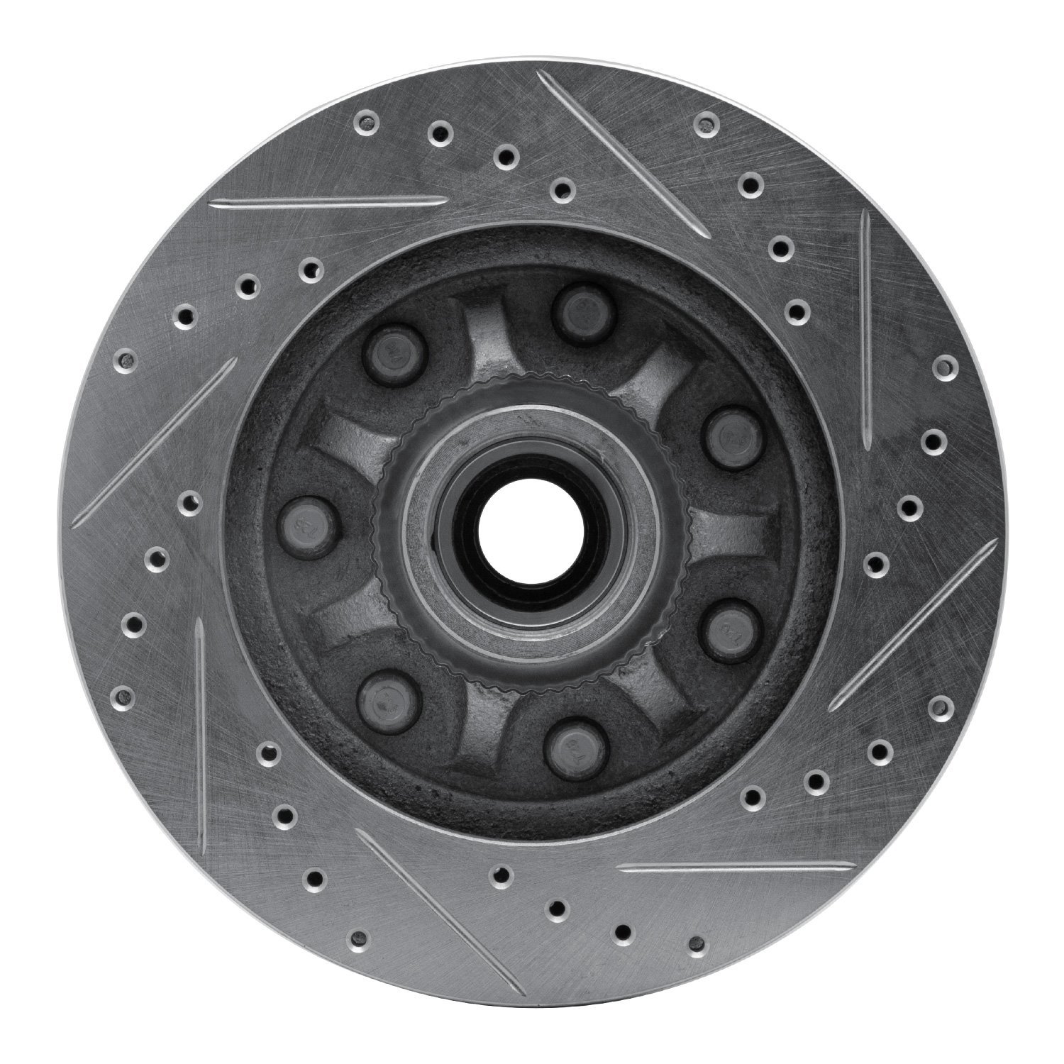 631-54150L Drilled/Slotted Brake Rotor [Silver], 1997-2004 Ford/Lincoln/Mercury/Mazda, Position: Front Left